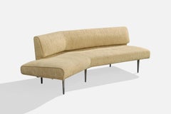 Edward Wormley, Sofa, Fabric, Aluminum, USA, 1950s