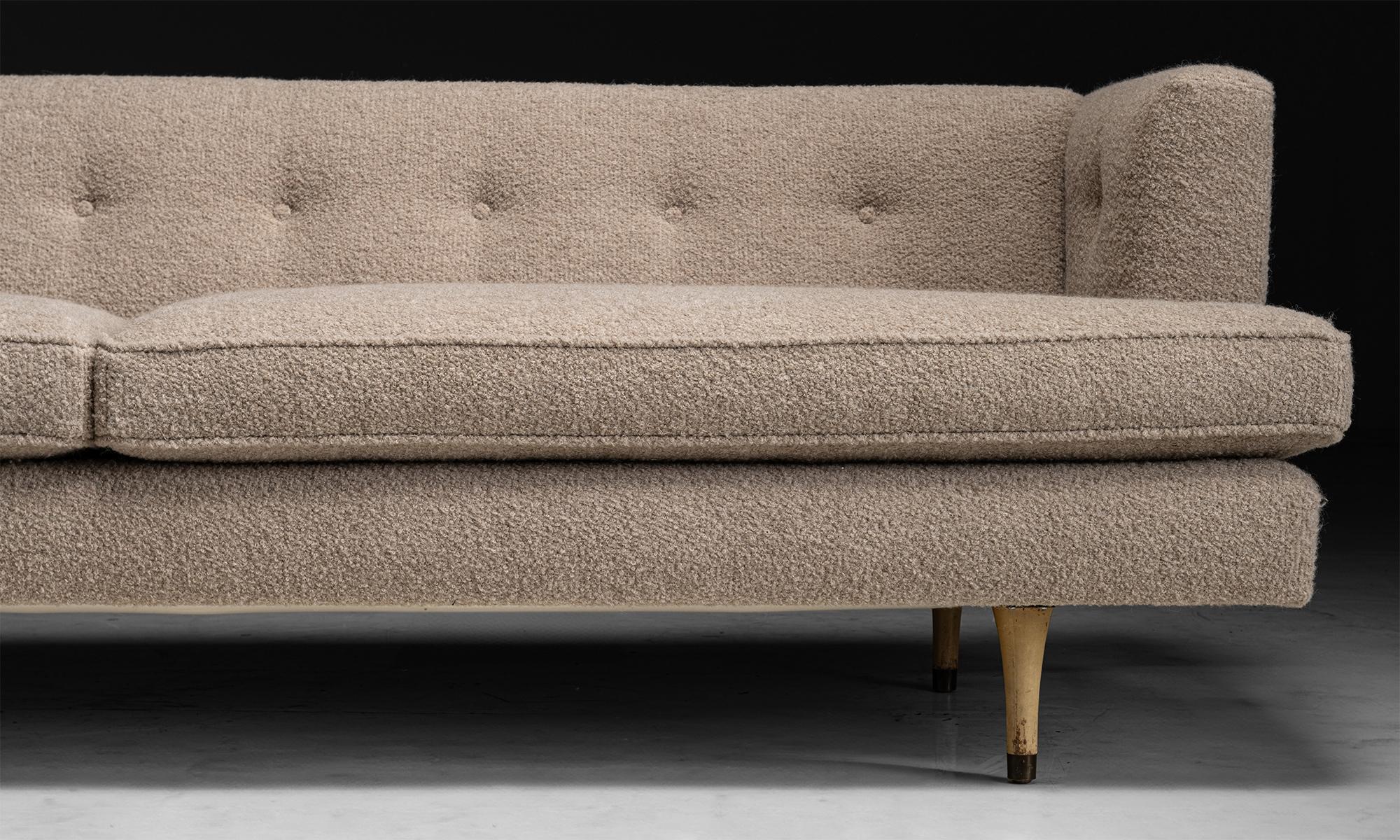 Mid-Century Modern Edward Wormley Sofa in Rosemary Hallgarten Boucle, circa 1950