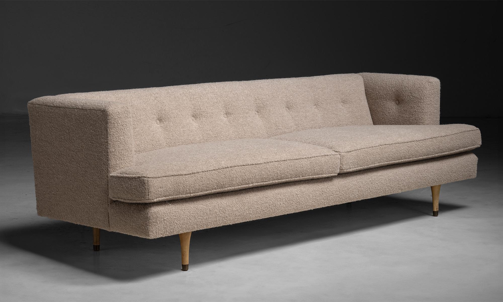 Edward Wormley Sofa in Rosemary Hallgarten Boucle, circa 1950 In Good Condition In Culver City, CA