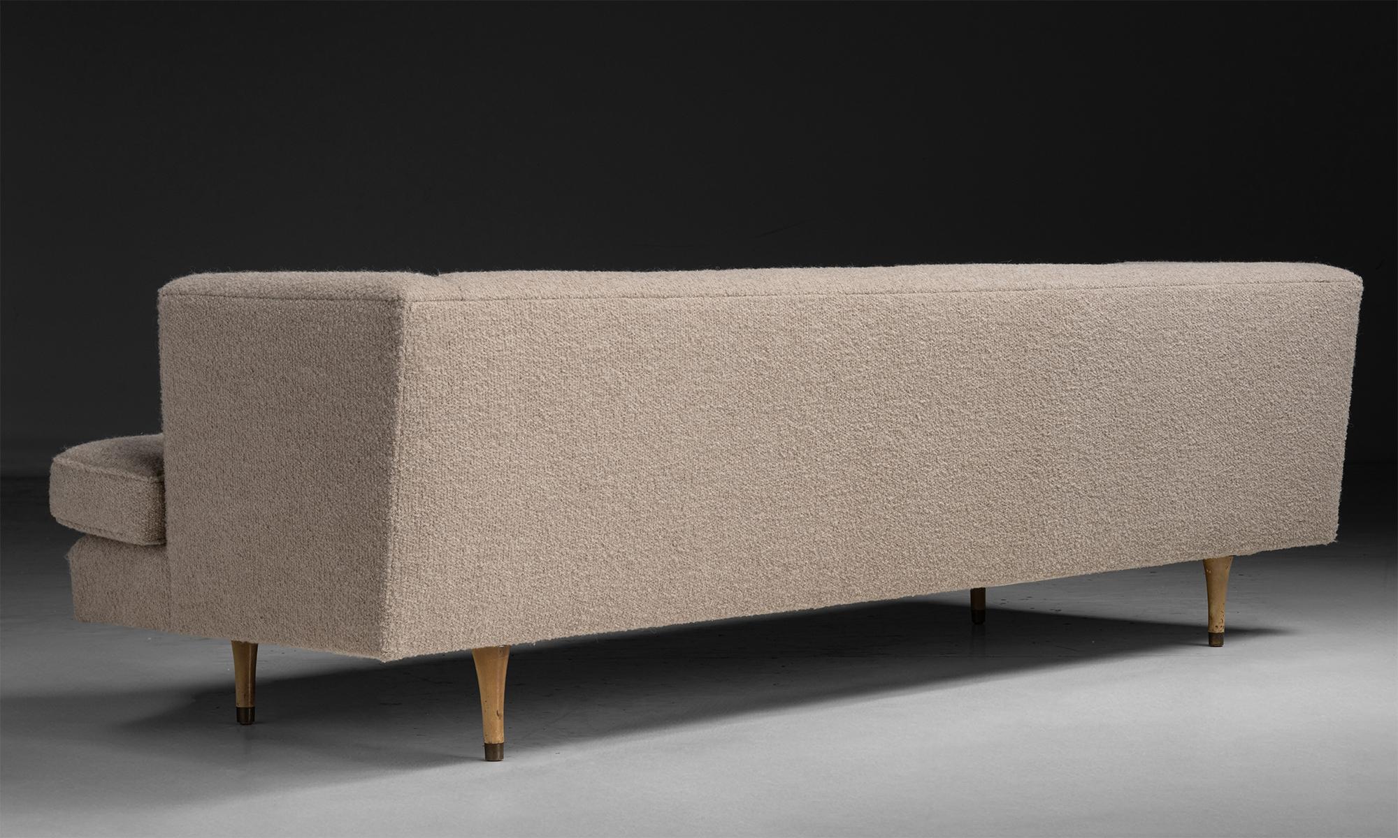 Bouclé Edward Wormley Sofa in Rosemary Hallgarten Boucle, circa 1950