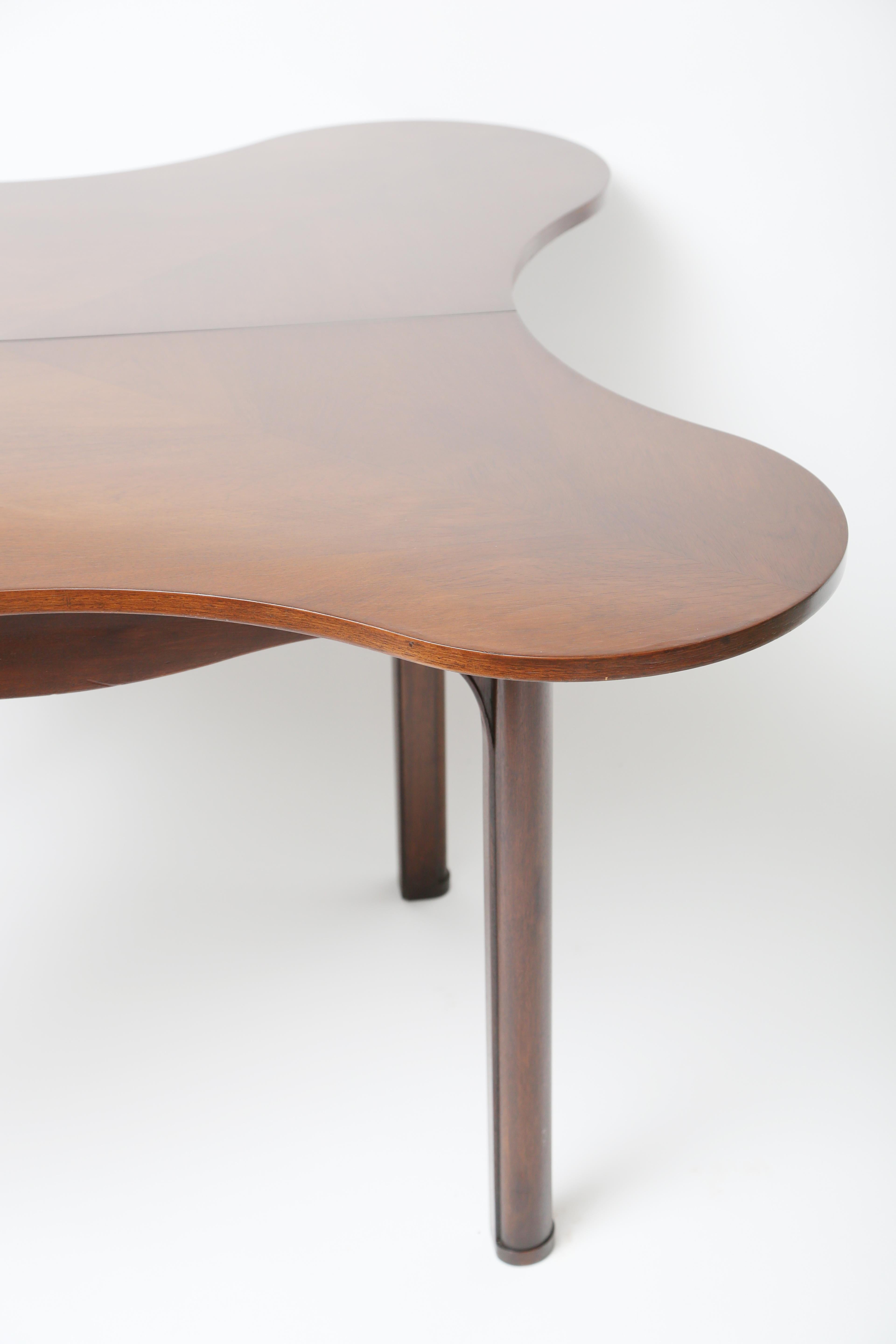 Mid-20th Century Edward Wormley Special Order Drop-Front Clover Shaped Table