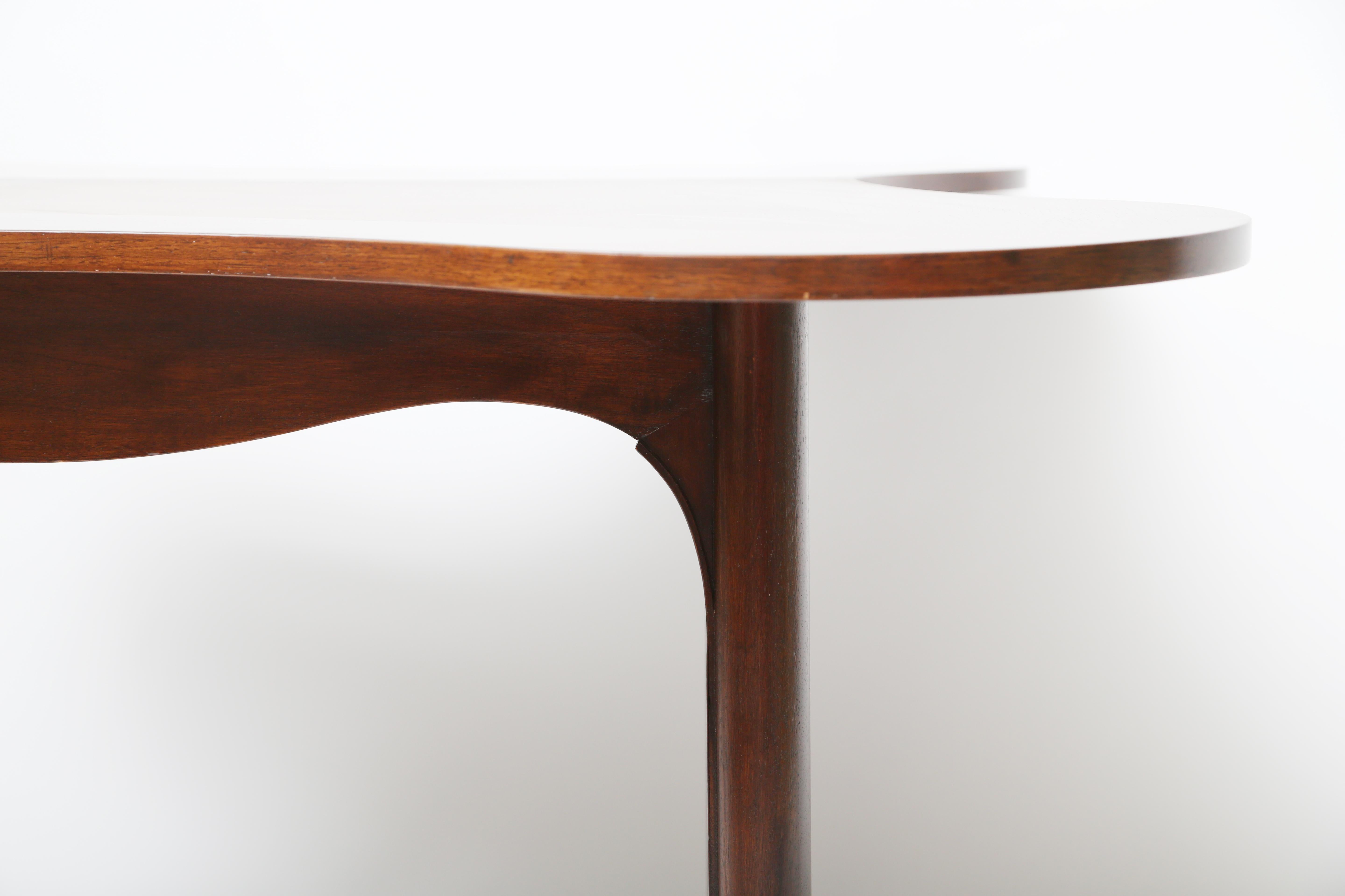 Mahogany Edward Wormley Special Order Drop-Front Clover Shaped Table