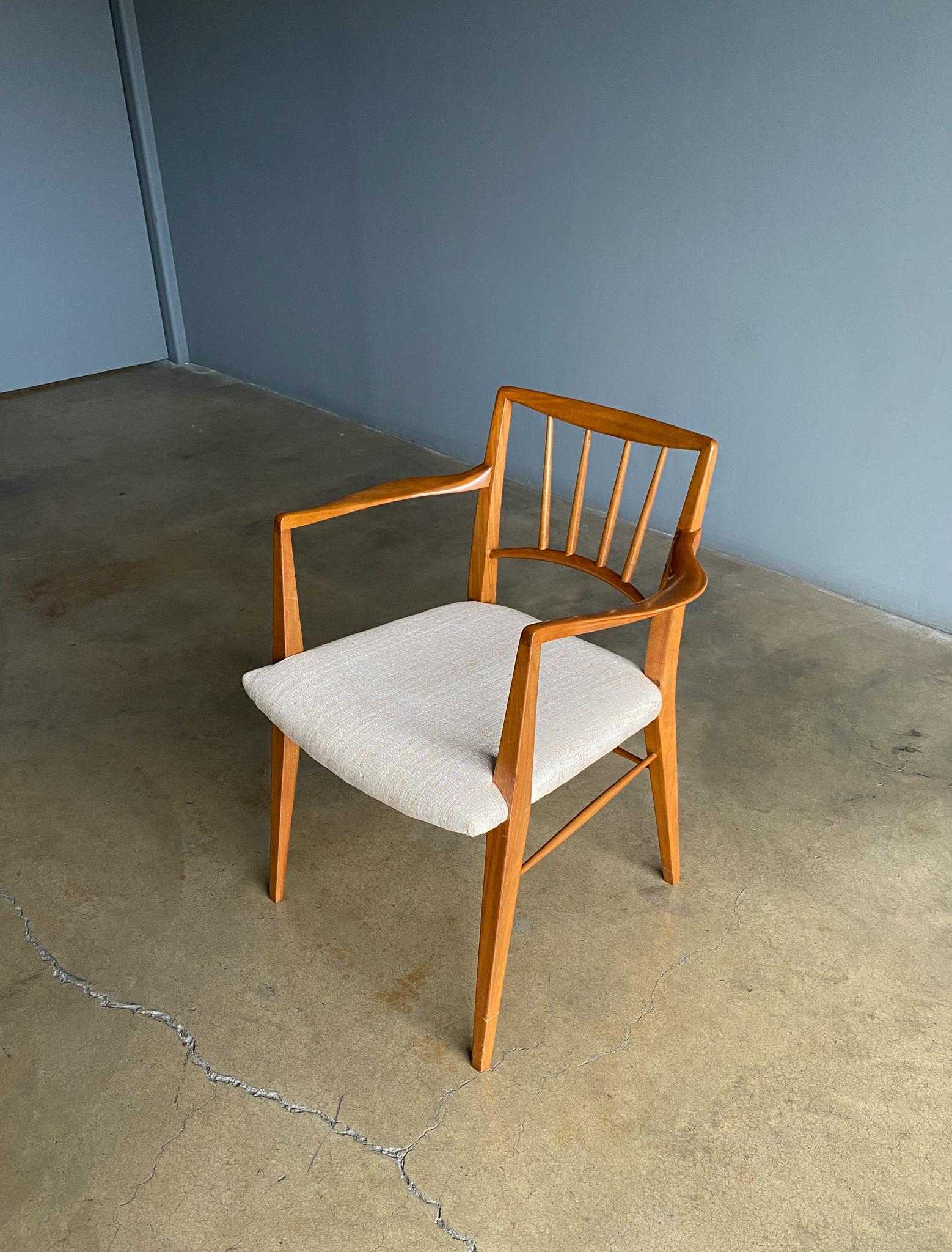Edward Wormley Spindle Back Armchair for Dunbar, 1950's  In Good Condition In Costa Mesa, CA