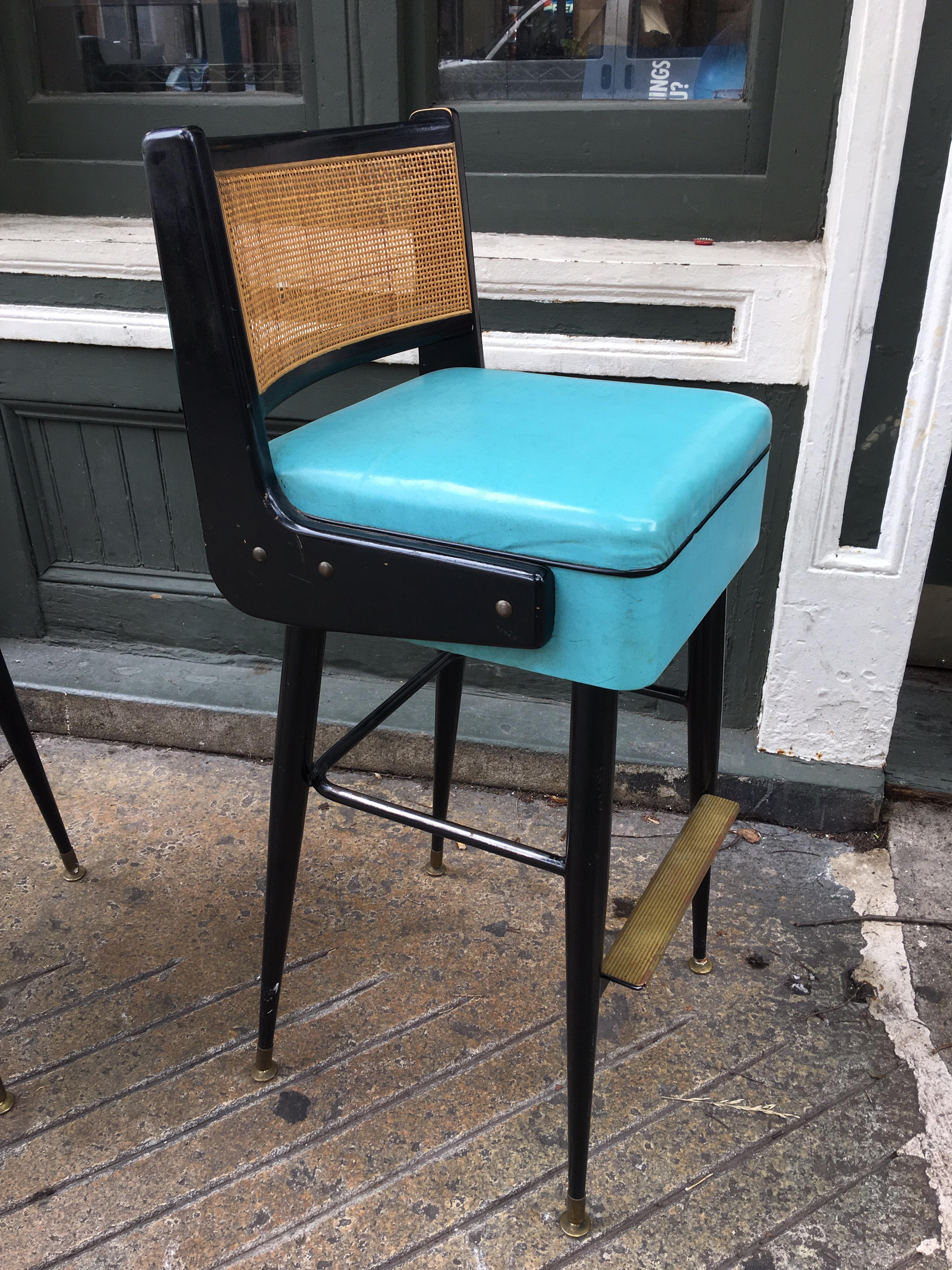 Edward Wormley Style Bar Stools by Brody Furniture In Good Condition In Philadelphia, PA