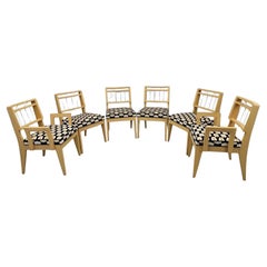 Edward Wormley Style Dining Chairs Reupholstered in Kate Spade Velvet Set of 6