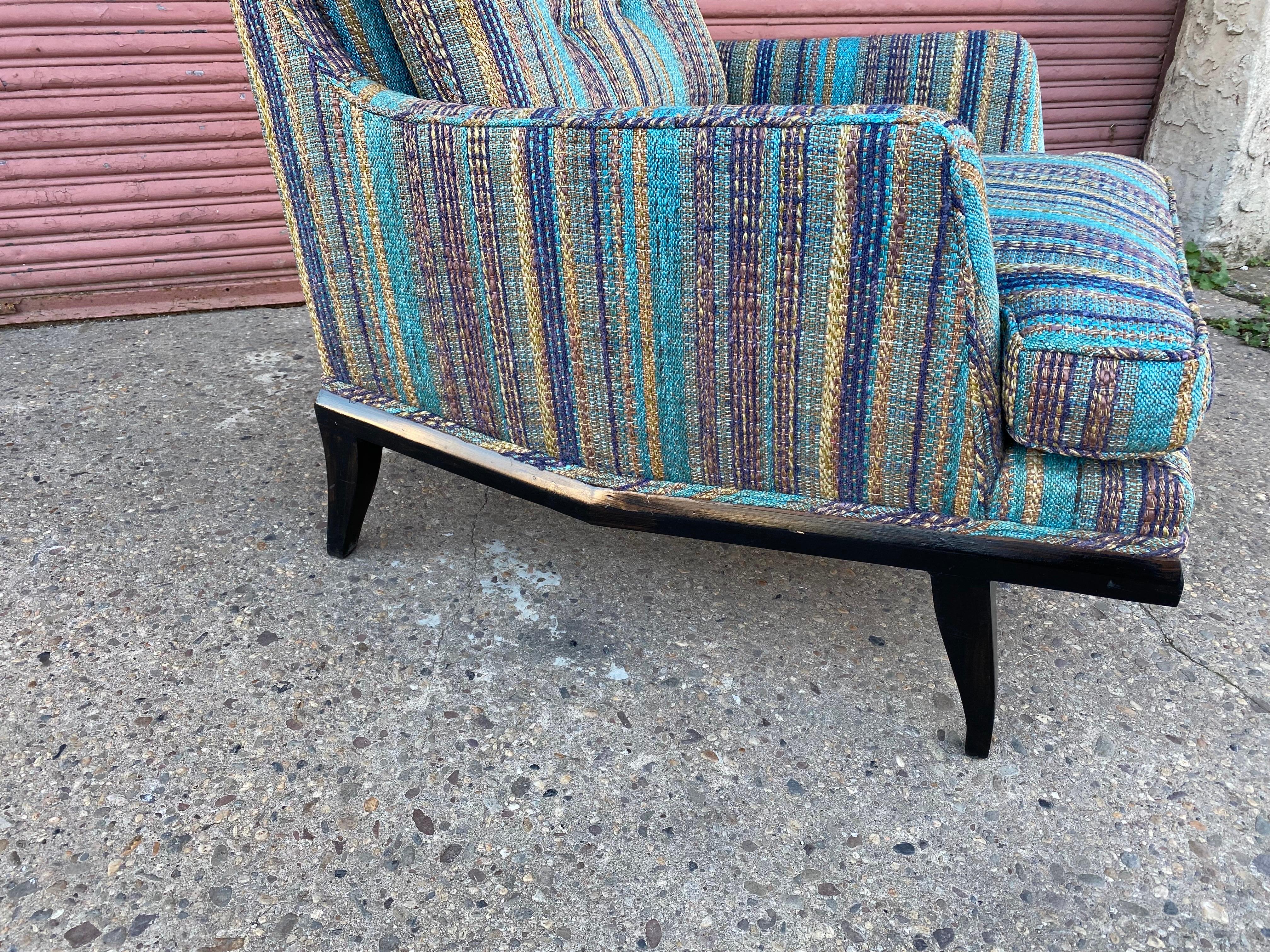 Edward Wormley Style Lounge Chair with original Jack Lenor Larson Fabric 4