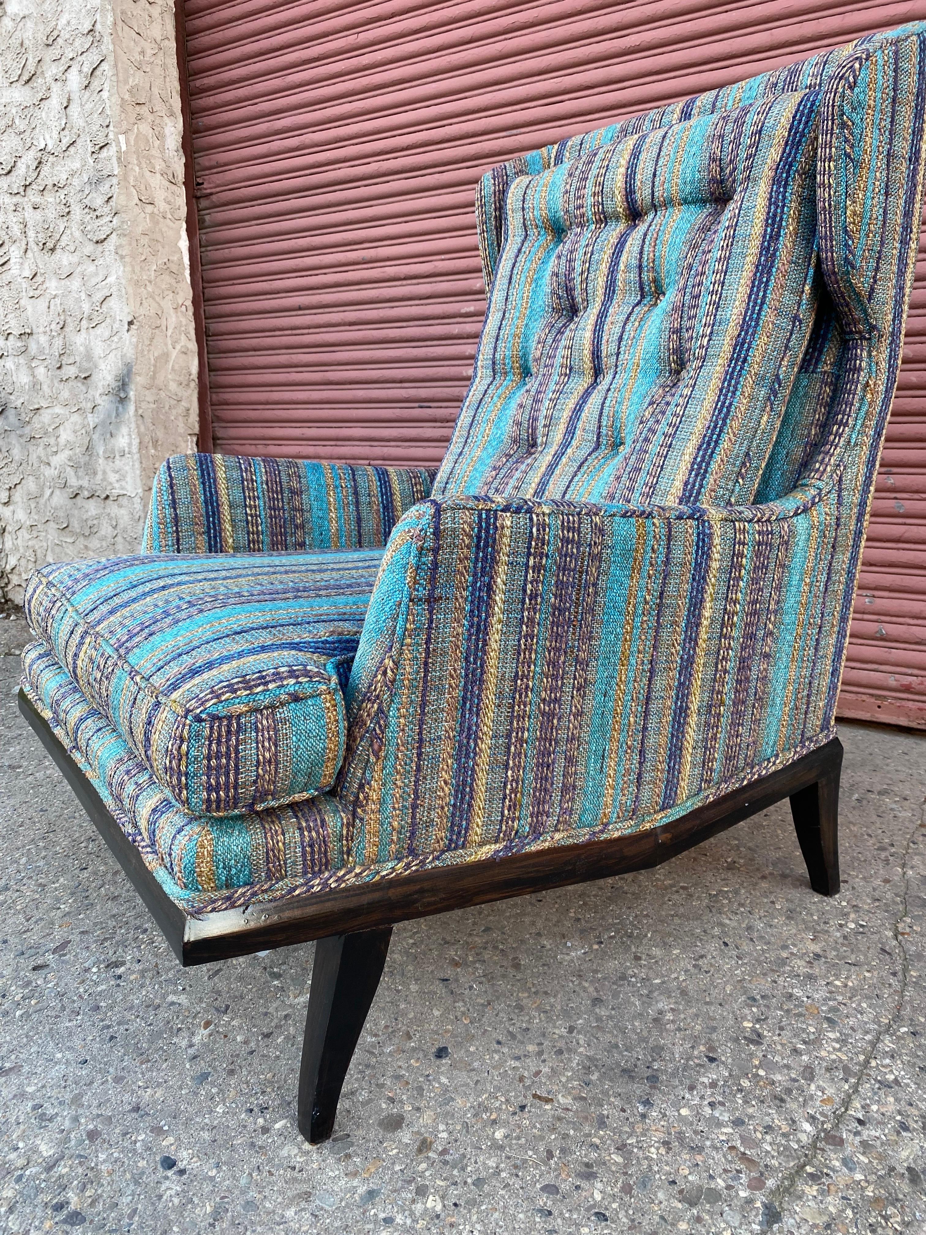 Edward Wormley Style Lounge Chair with original Jack Lenor Larson Fabric 5