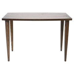 Edward Wormley Style Solid Walnut Modern Curved Profile Side Table
