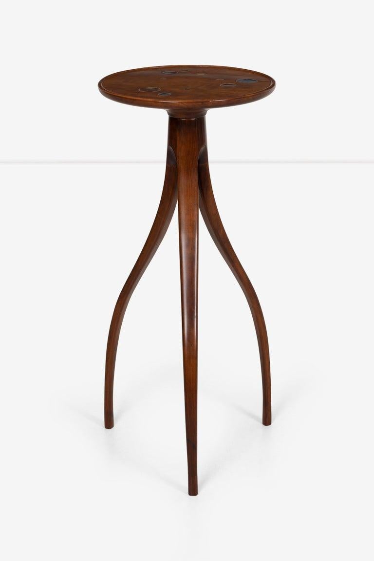 Carved Edward Wormley Style Splayed Leg Drink Table