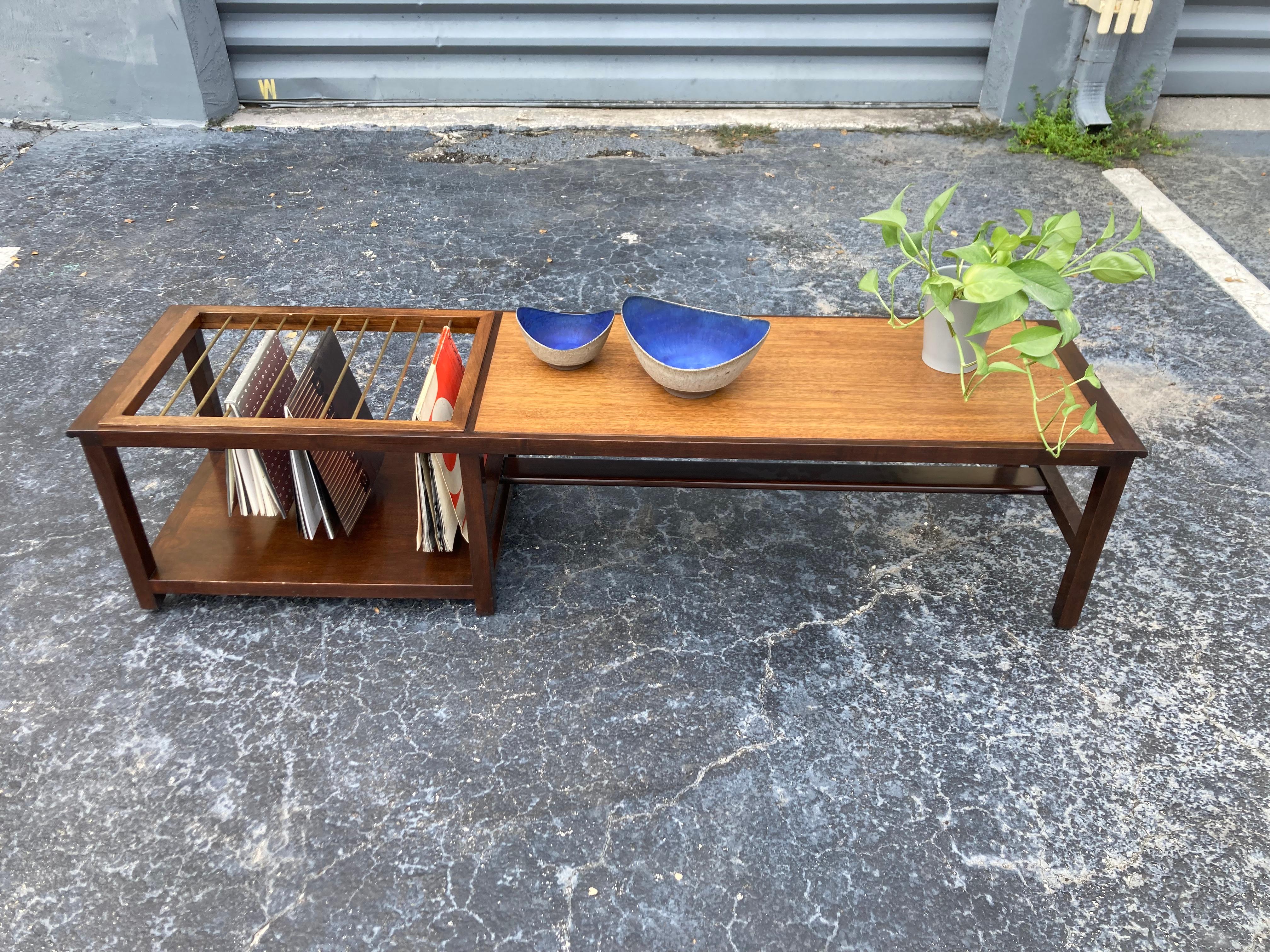 Edward Wormley Table, Bench, Dunbar, Brass, Mahogany For Sale 8