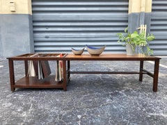 Edward Wormley Table, Bench, Dunbar, Brass, Mahogany