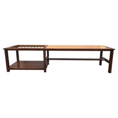 Table, banc, Dunbar, laiton, acajou, Edward Wormley