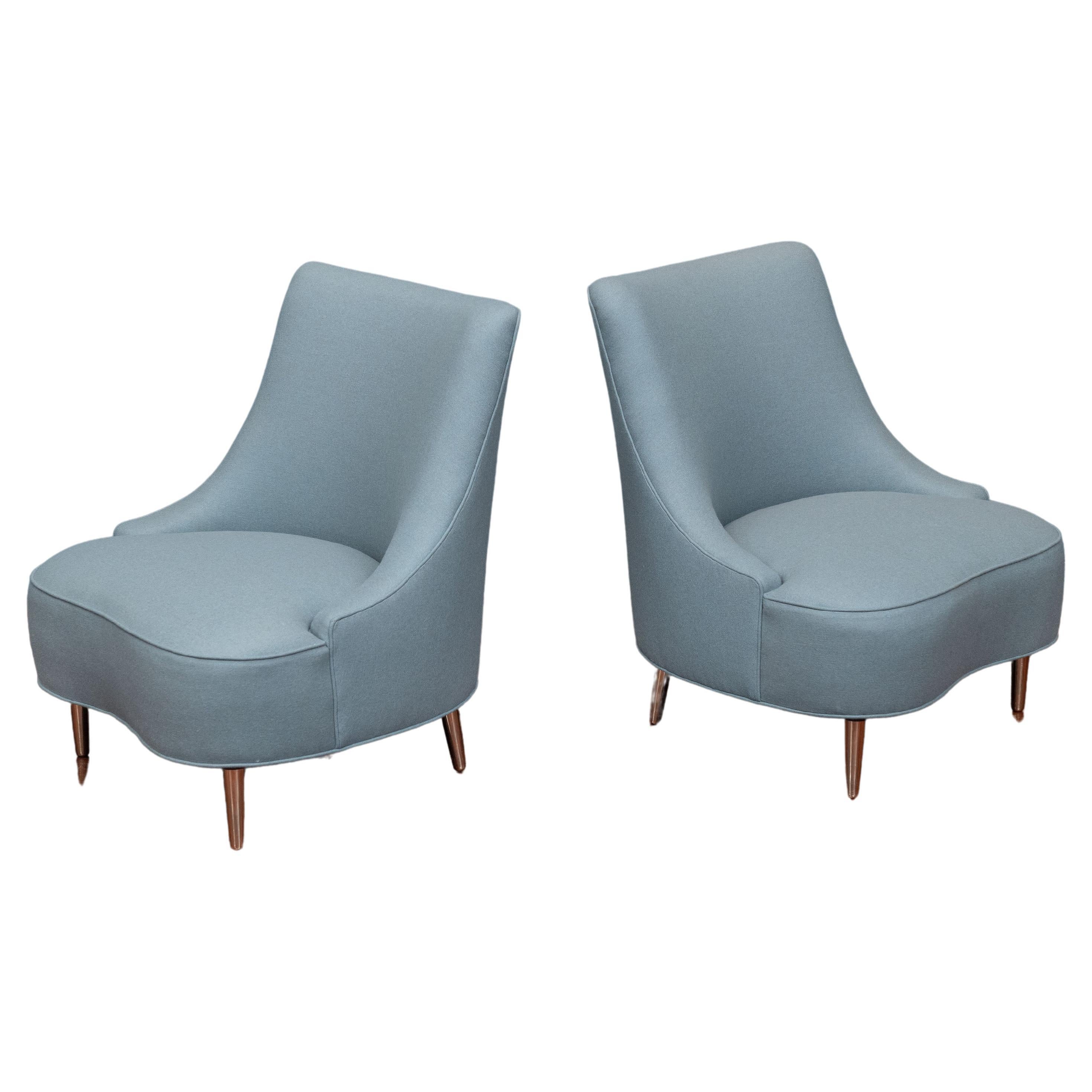 Edward Wormley Teardrop Chairs for Dunbar, Model 5106