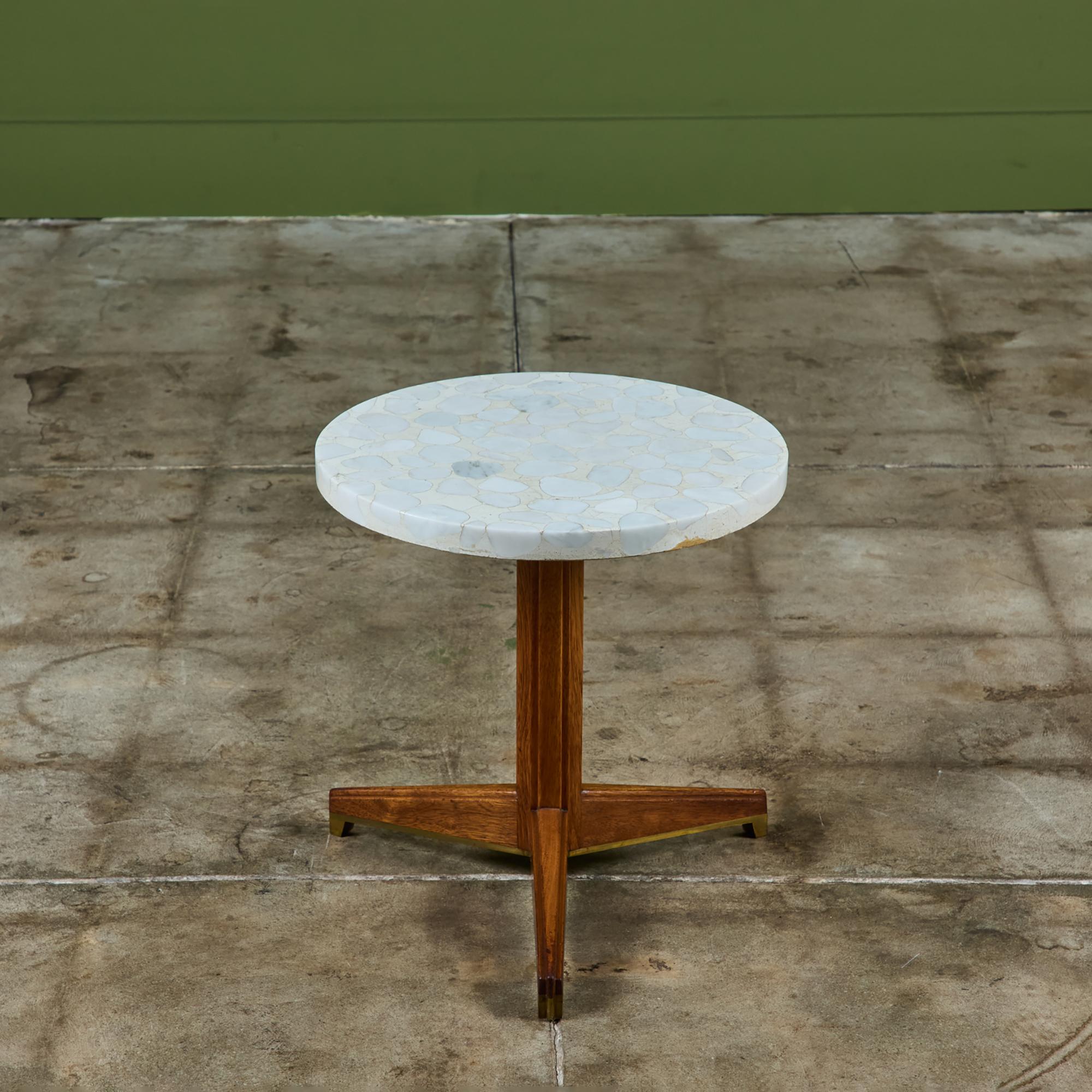 American Edward Wormley Terrazzo Round Side Table for Dunbar For Sale
