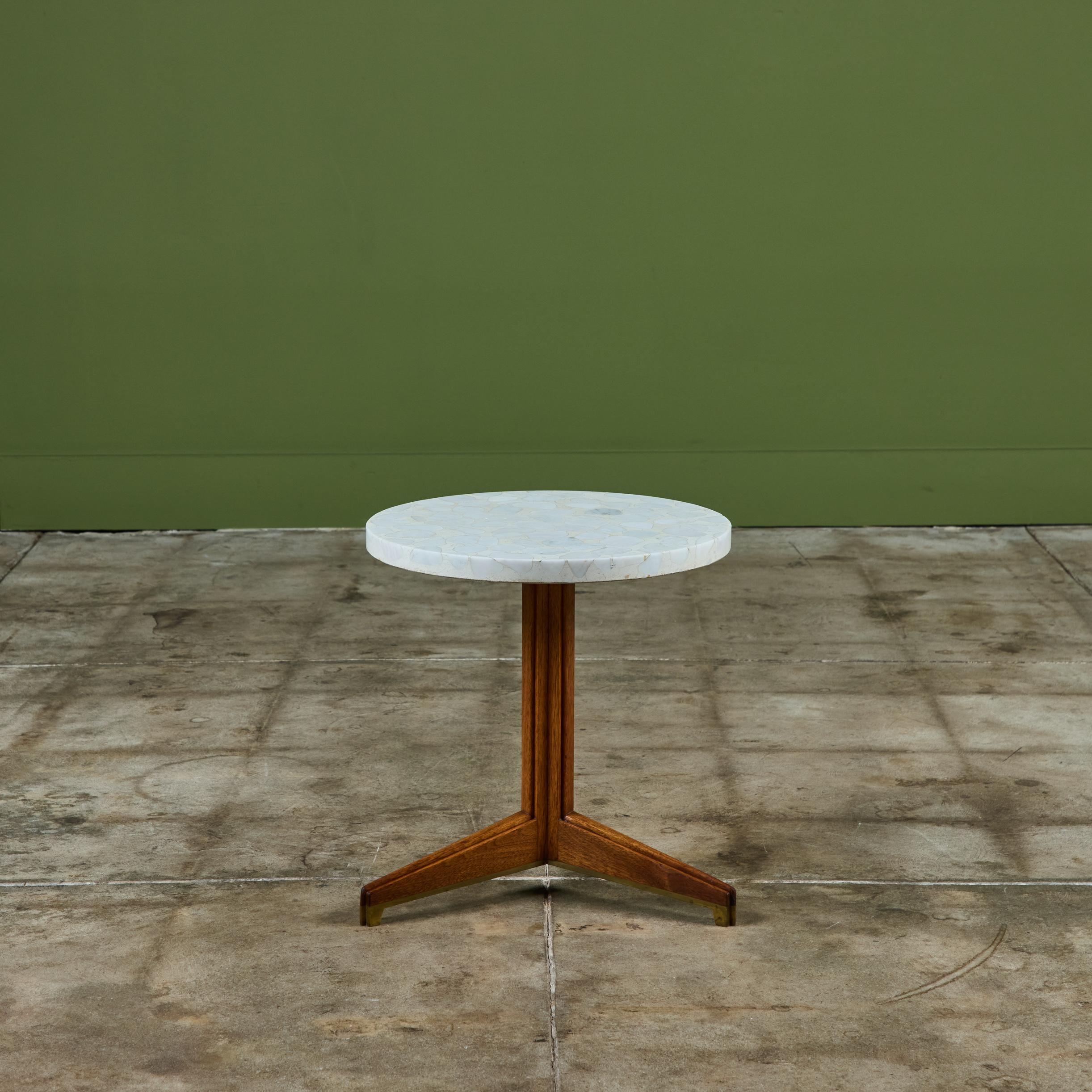 20th Century Edward Wormley Terrazzo Round Side Table for Dunbar For Sale