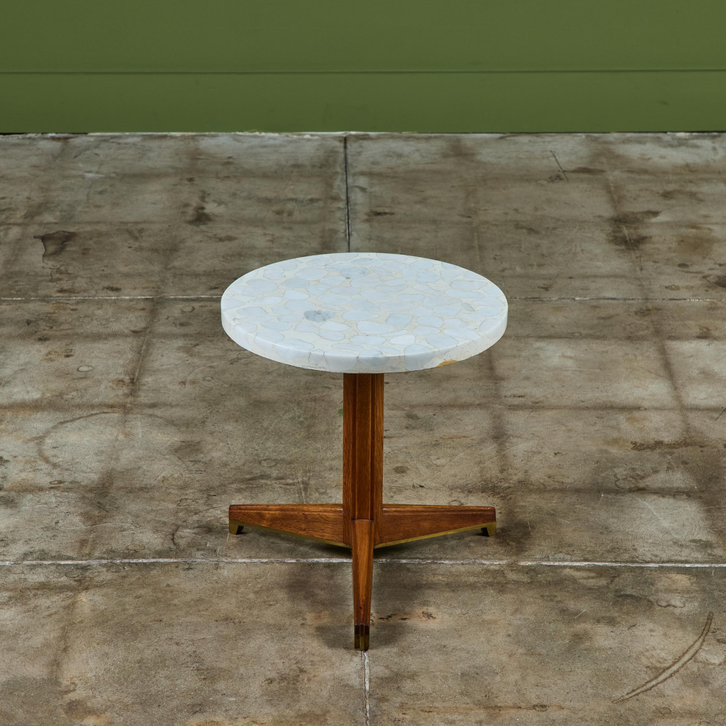 Edward Wormley Terrazzo Round Side Table for Dunbar For Sale 1