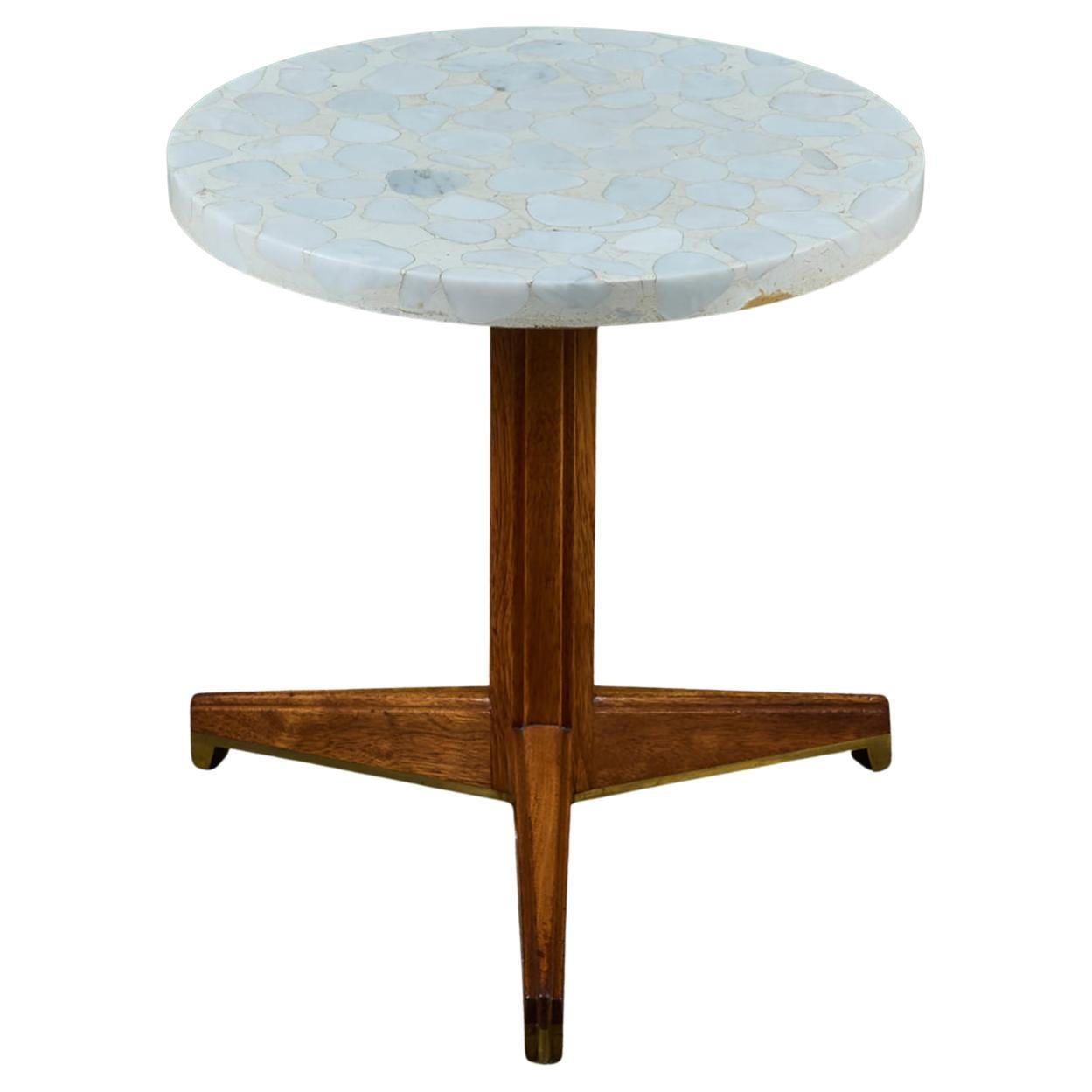 Tavolino rotondo in terrazzo Edward Wormley per Dunbar