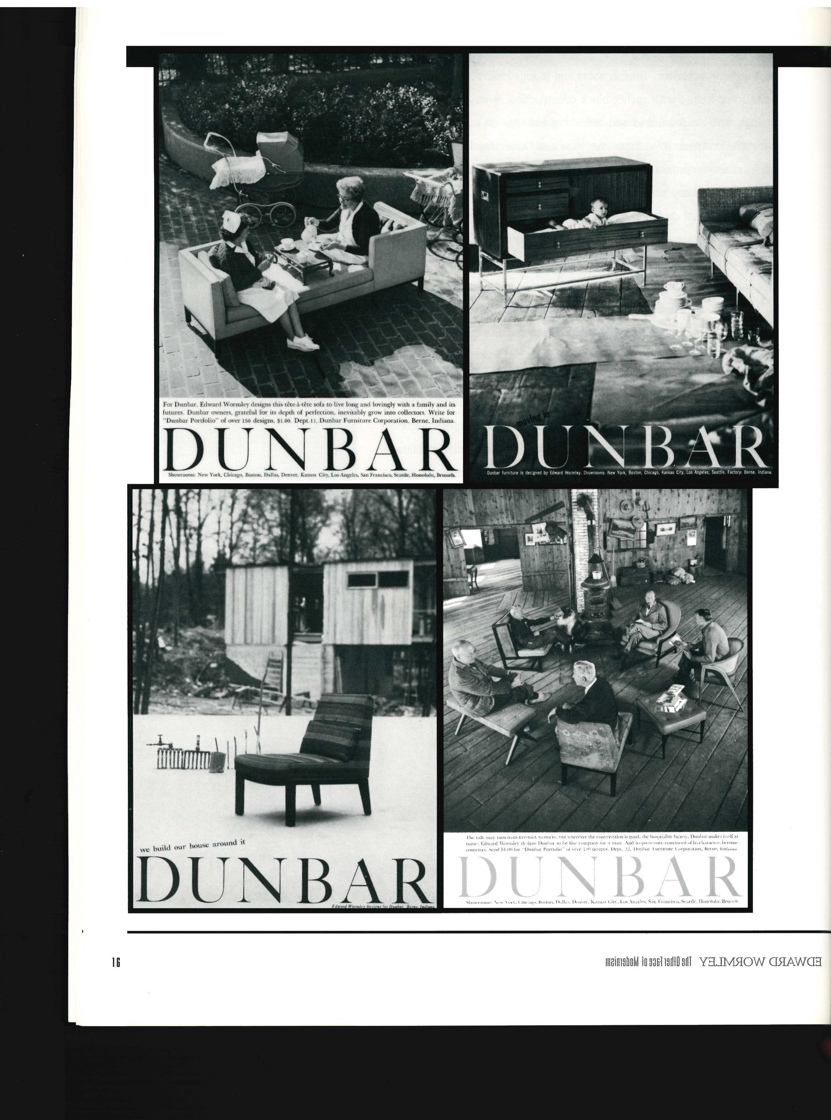 This catalogue was issued in conjunction with a 1997 exhibition of furniture designs created by Edward Wormley. In yellow and brown illustrated wraps, with 76 pages showing 75 items exhibited with brief descriptions and black and white
