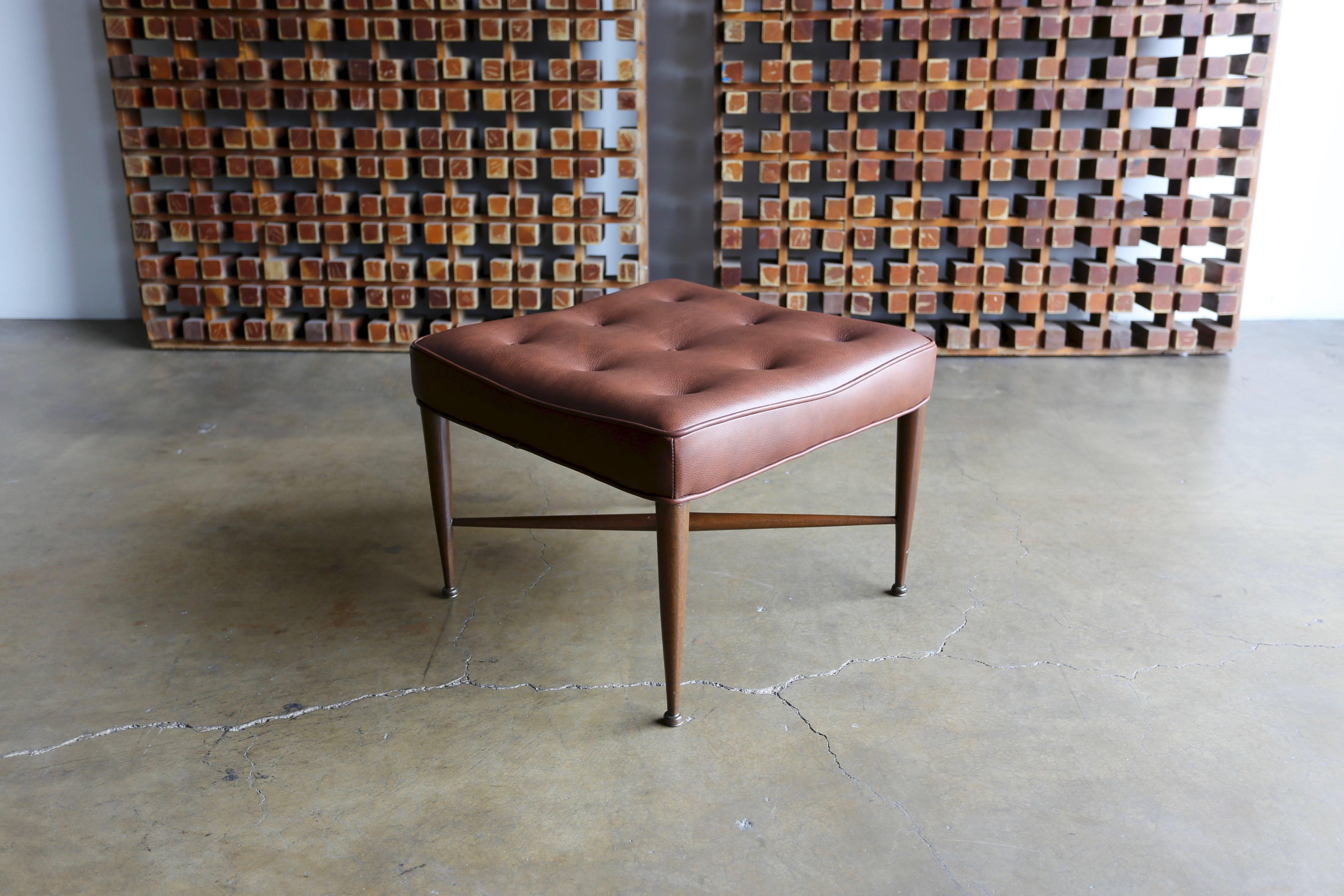 Edward Wormley Thebes stool model #5002. Manufactured by Dunbar. This piece can also be used as a ottoman.