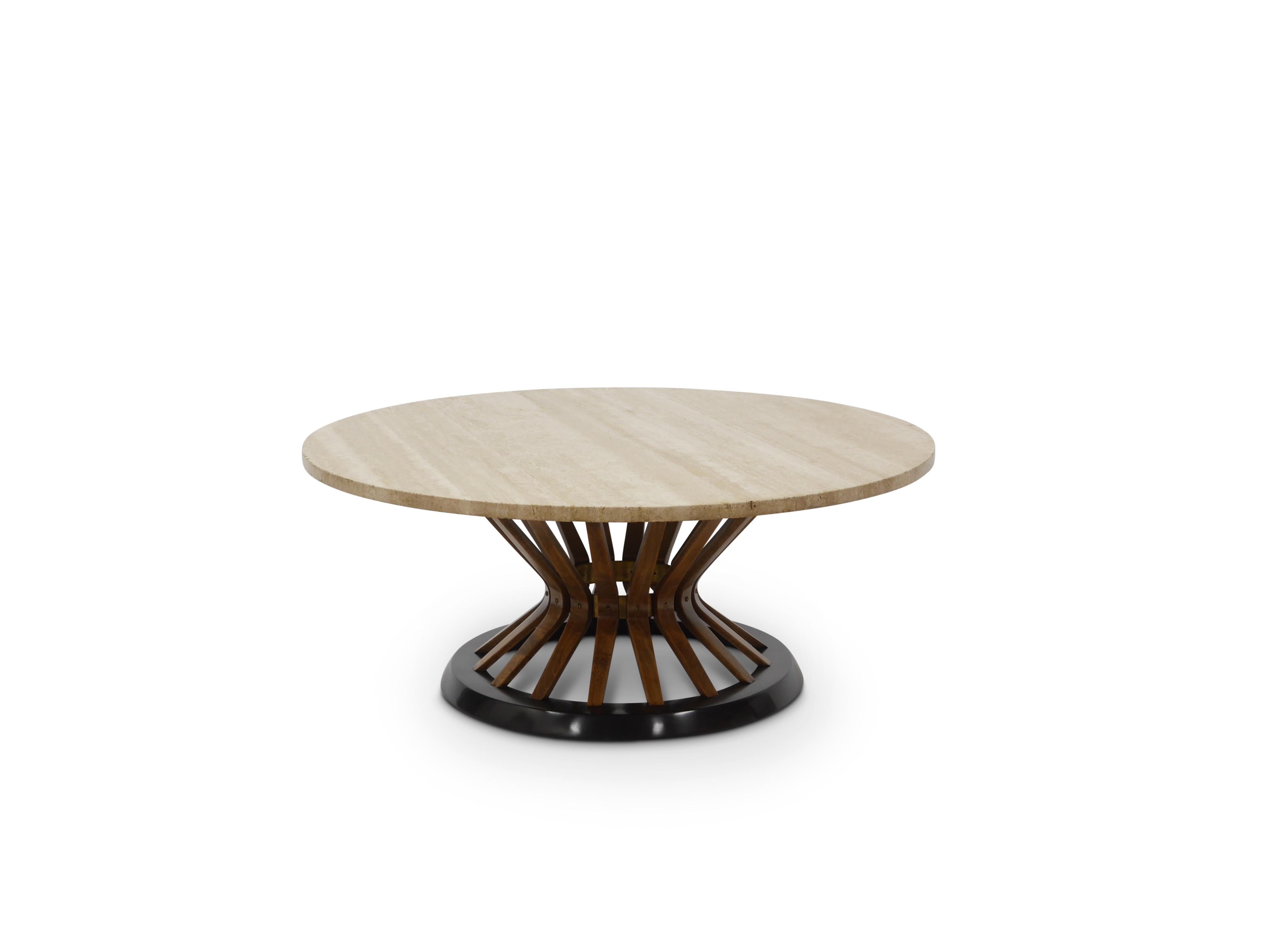 Mid-20th Century Edward Wormley Travertine Cocktail Table For Sale