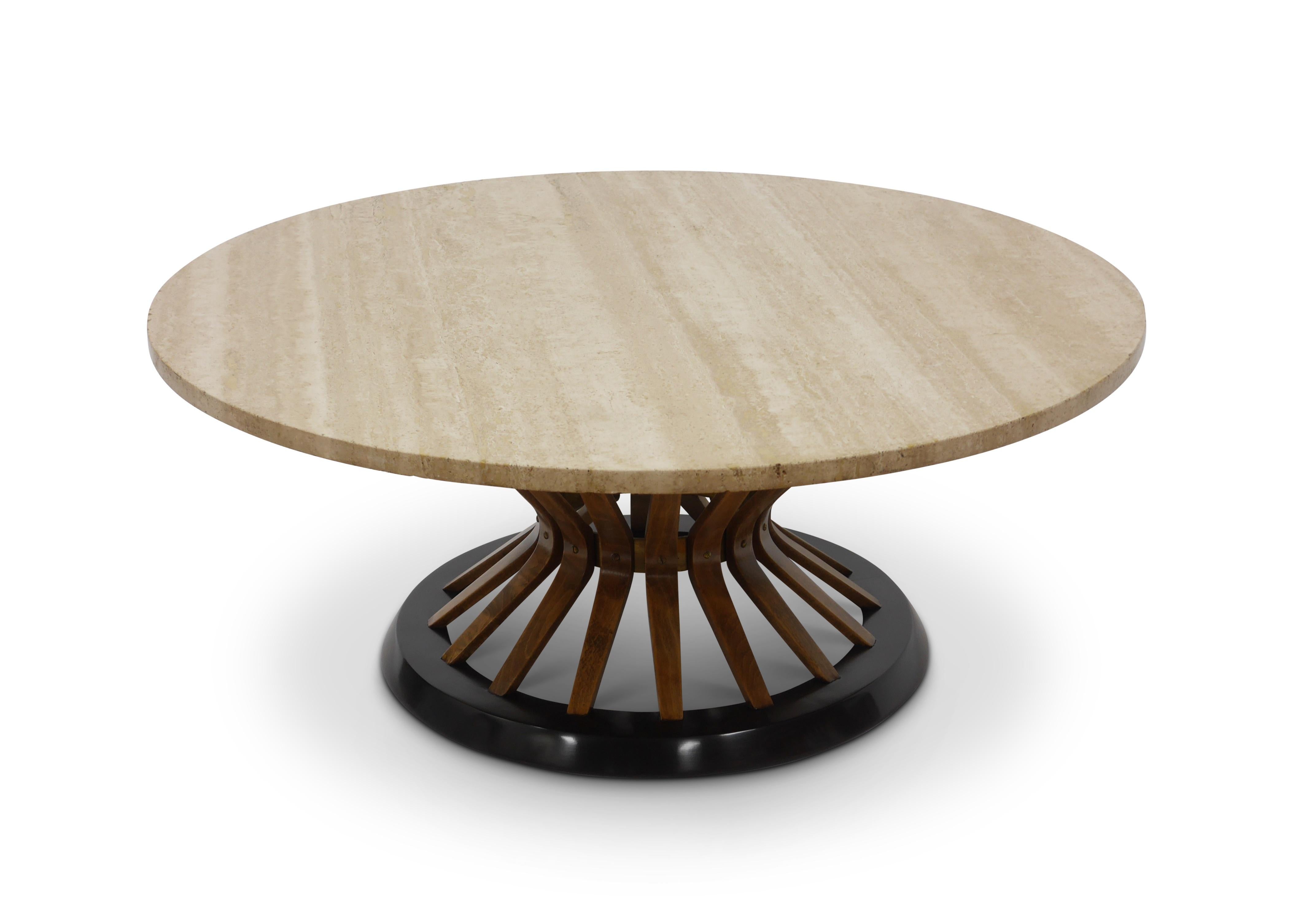 Edward Wormley Travertine Cocktail Table For Sale 1