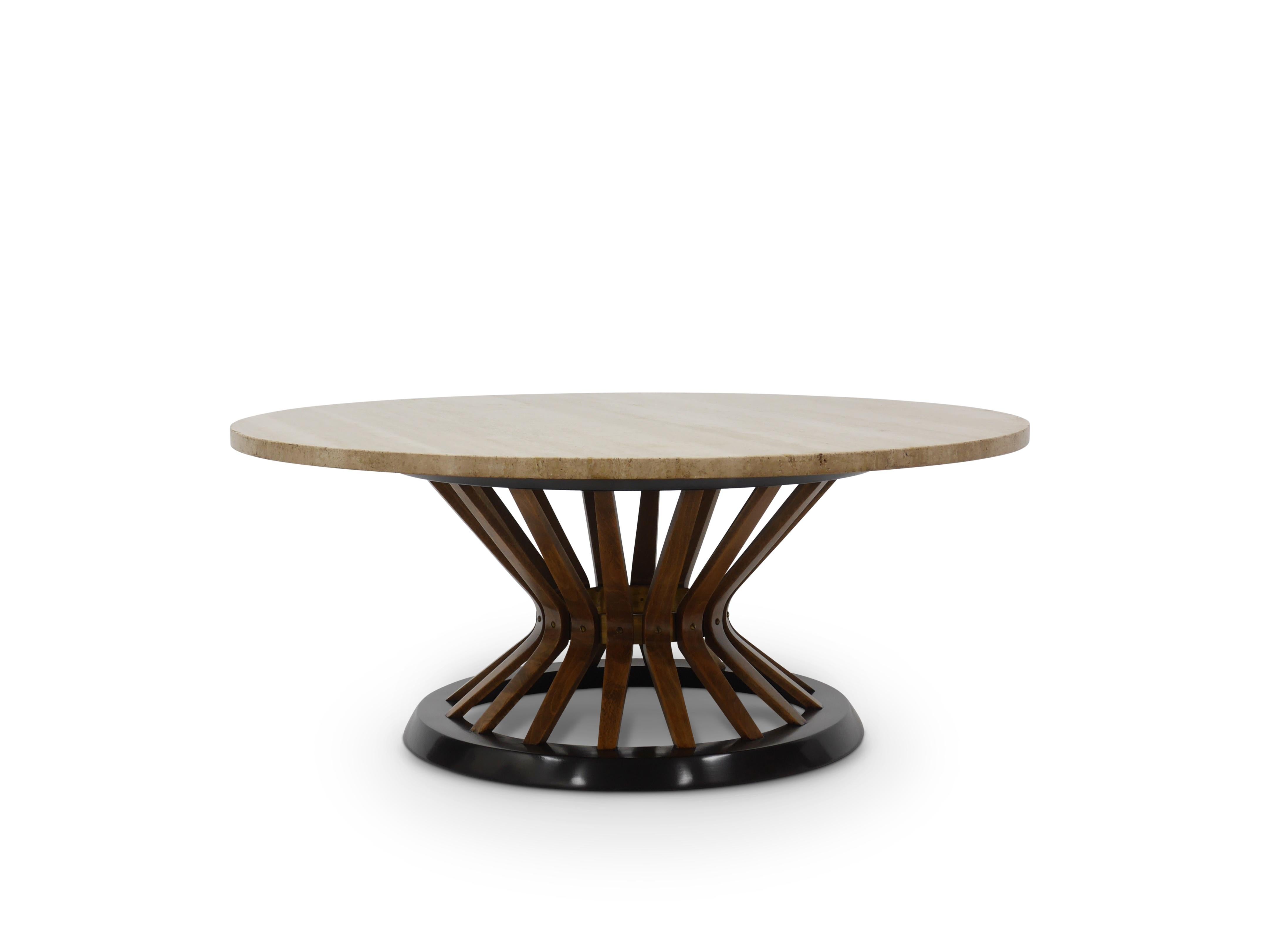 Edward Wormley Travertine Cocktail Table For Sale 2