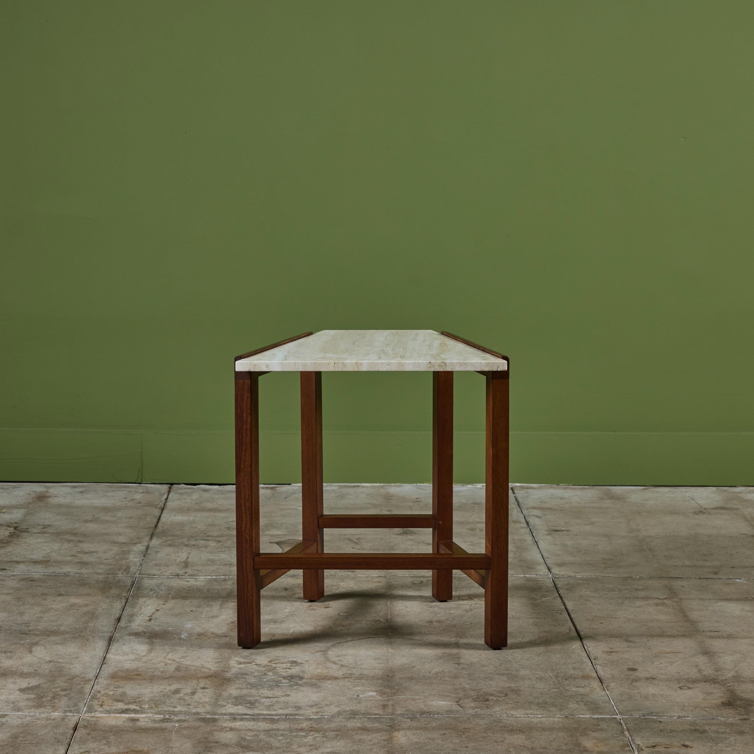 Table d'appoint en travertin Edward Wormley pour Dunbar en vente 1