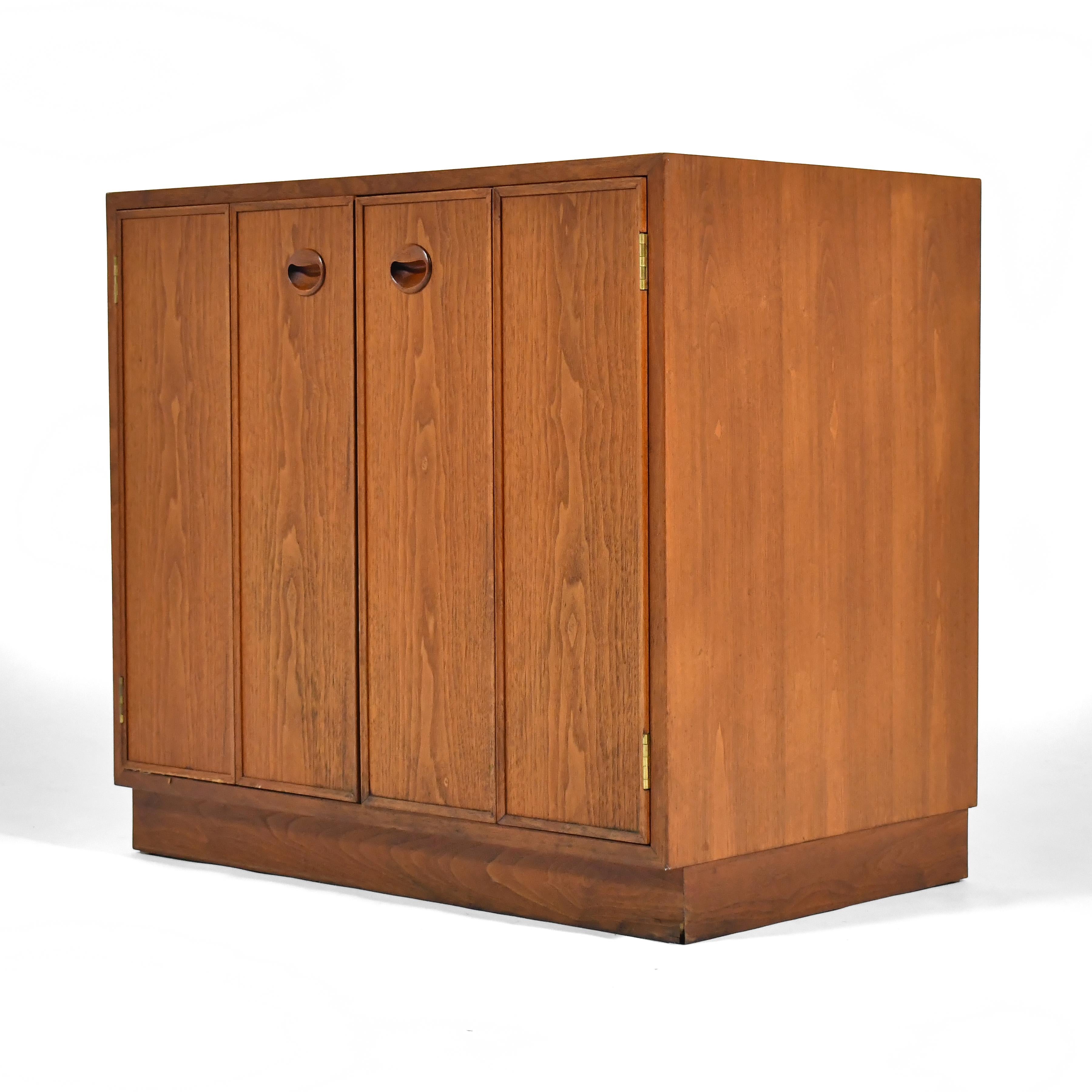 Edward Wormley Walnut Cabinet by Dunbar In Good Condition For Sale In Highland, IN