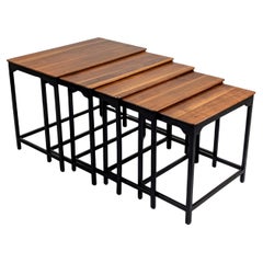Edward Wormley Walnut Nesting Tables model #4785, set of five