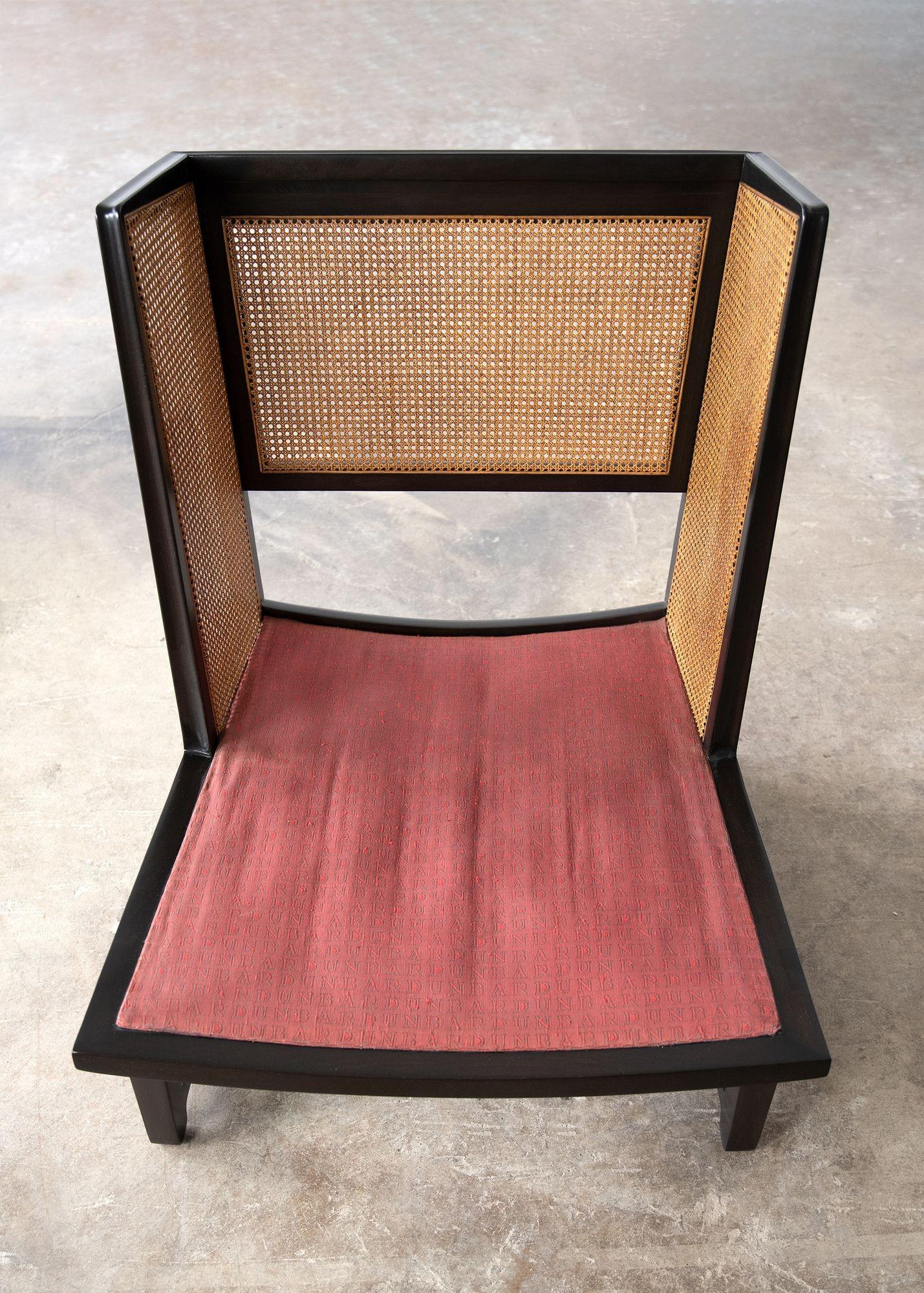Edward Wormley Wing Lounge Chairs for Dunbar Model 6016 Pair in Cane & Mahogany 8
