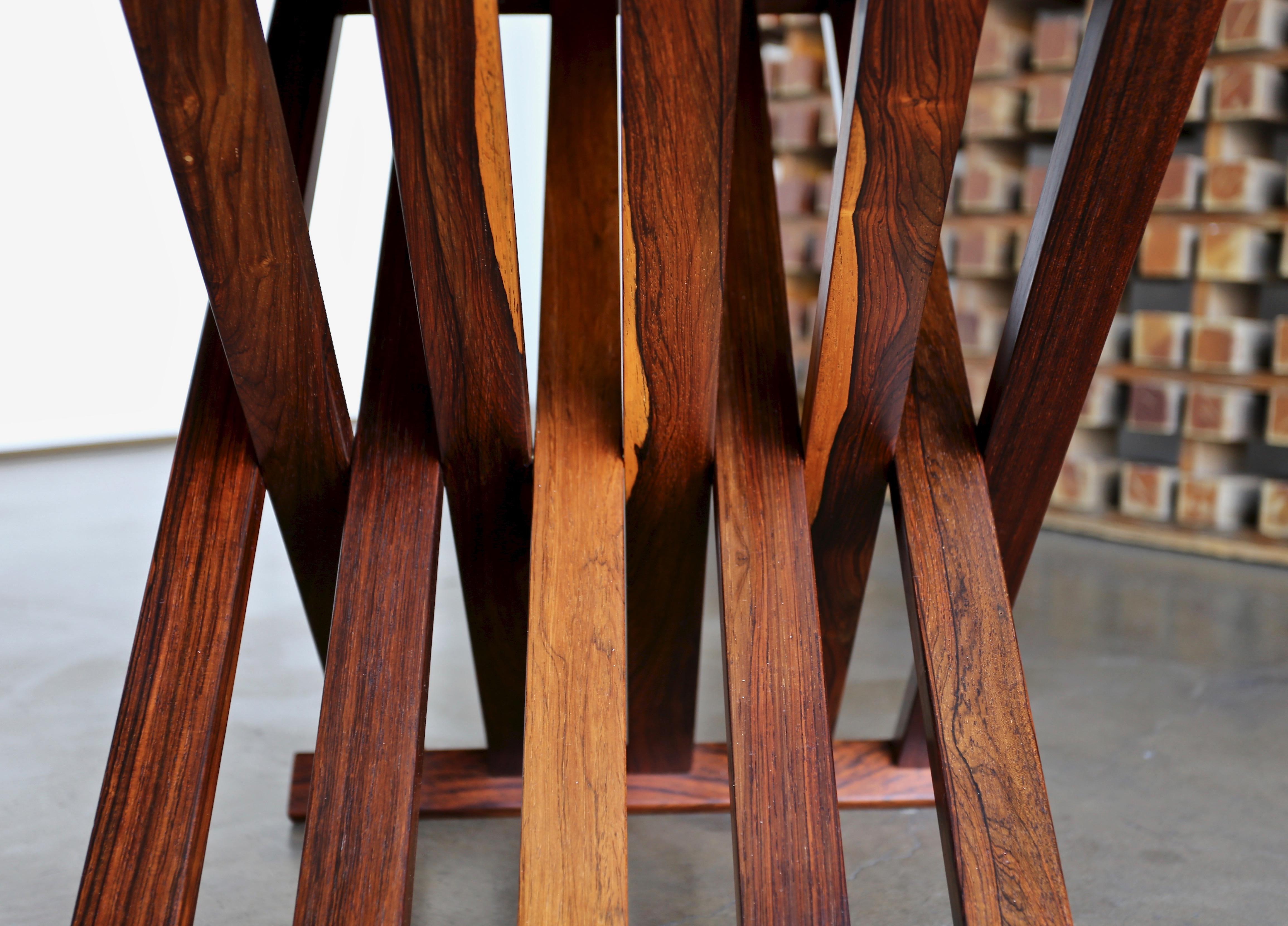 Edward Wormley X-Base Rosewood and Murano Tile-Top Table 1