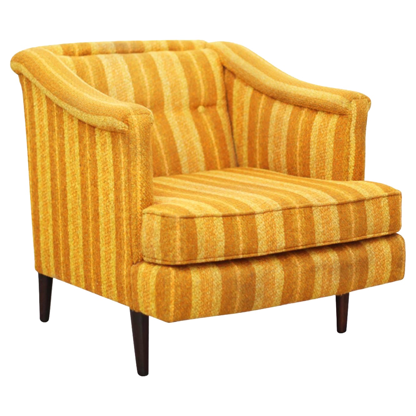 Edward Wormley Yellow Lounge Chair for Dunbar, Reupholstery Needed For Sale