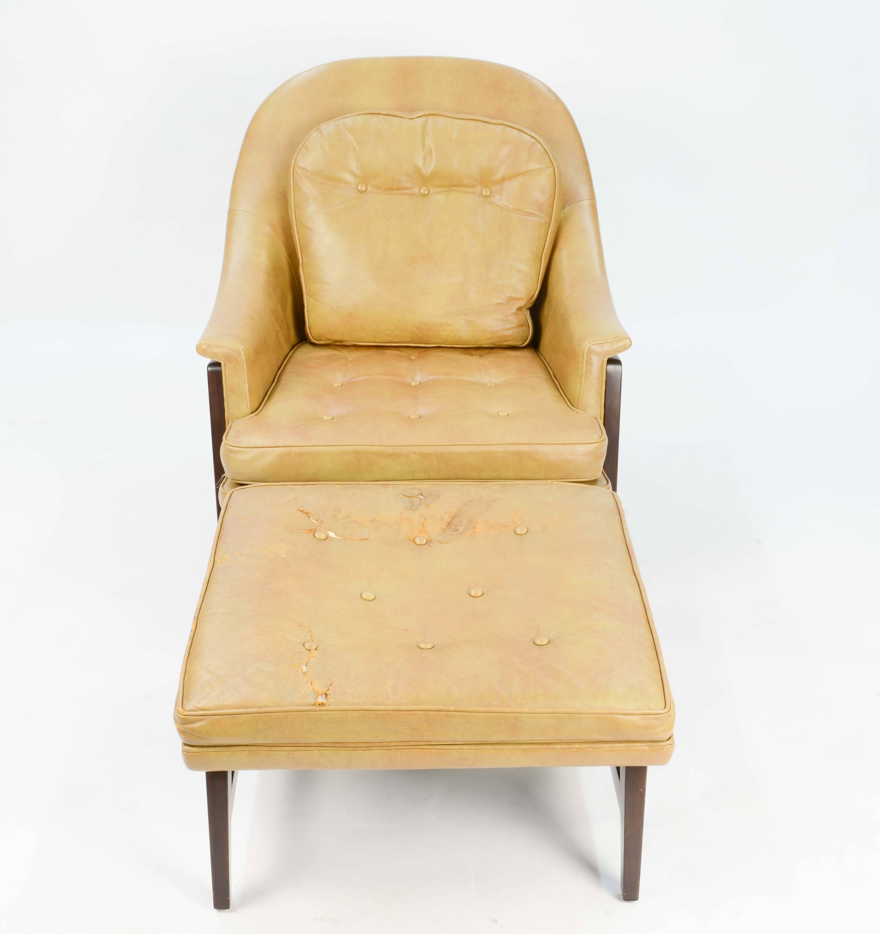 Mid-Century Modern Edward Wormley's Signature Janus Group Club Chair and Ottoman for Dunbar For Sale