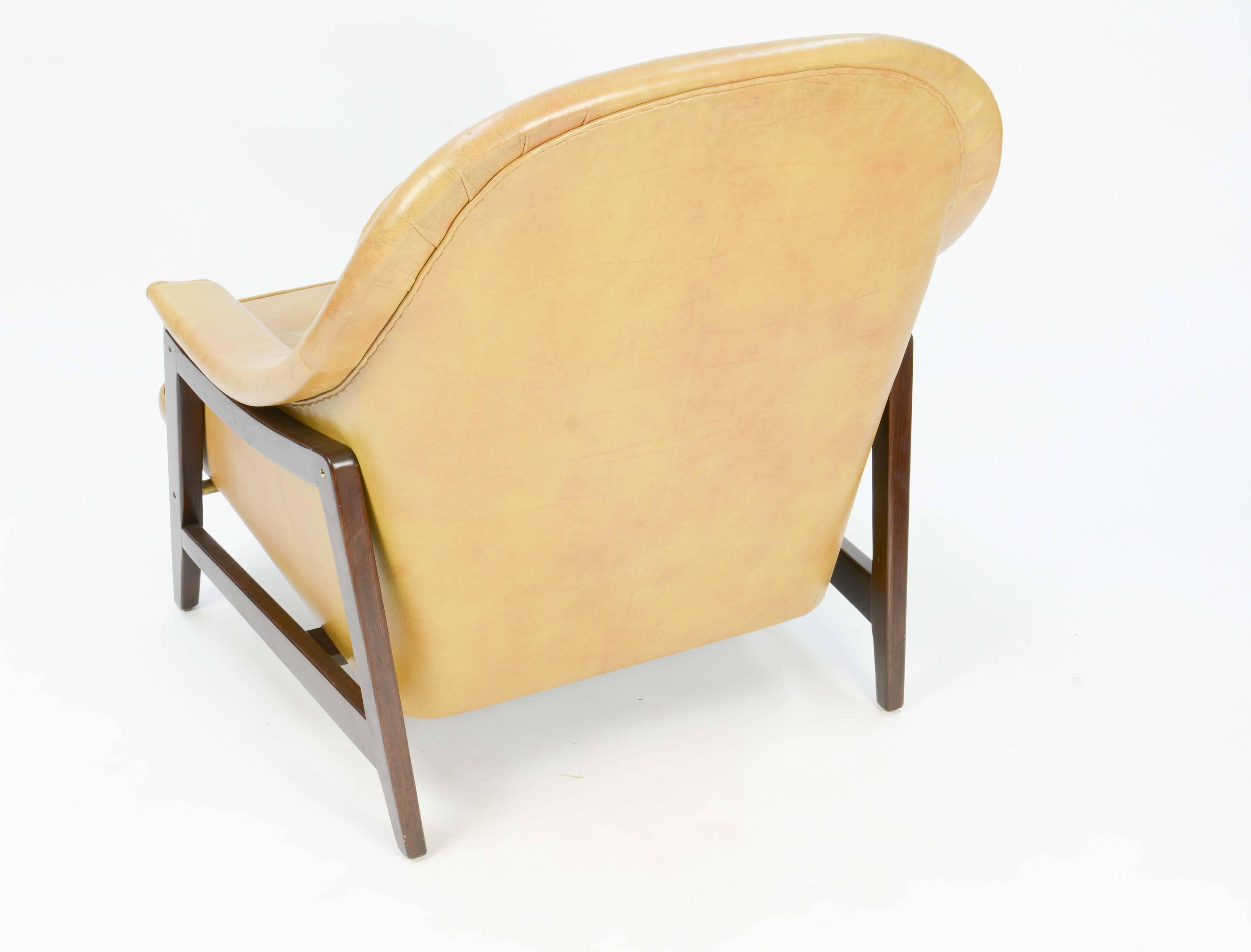 American Edward Wormley's Signature Janus Group Club Chair and Ottoman for Dunbar For Sale