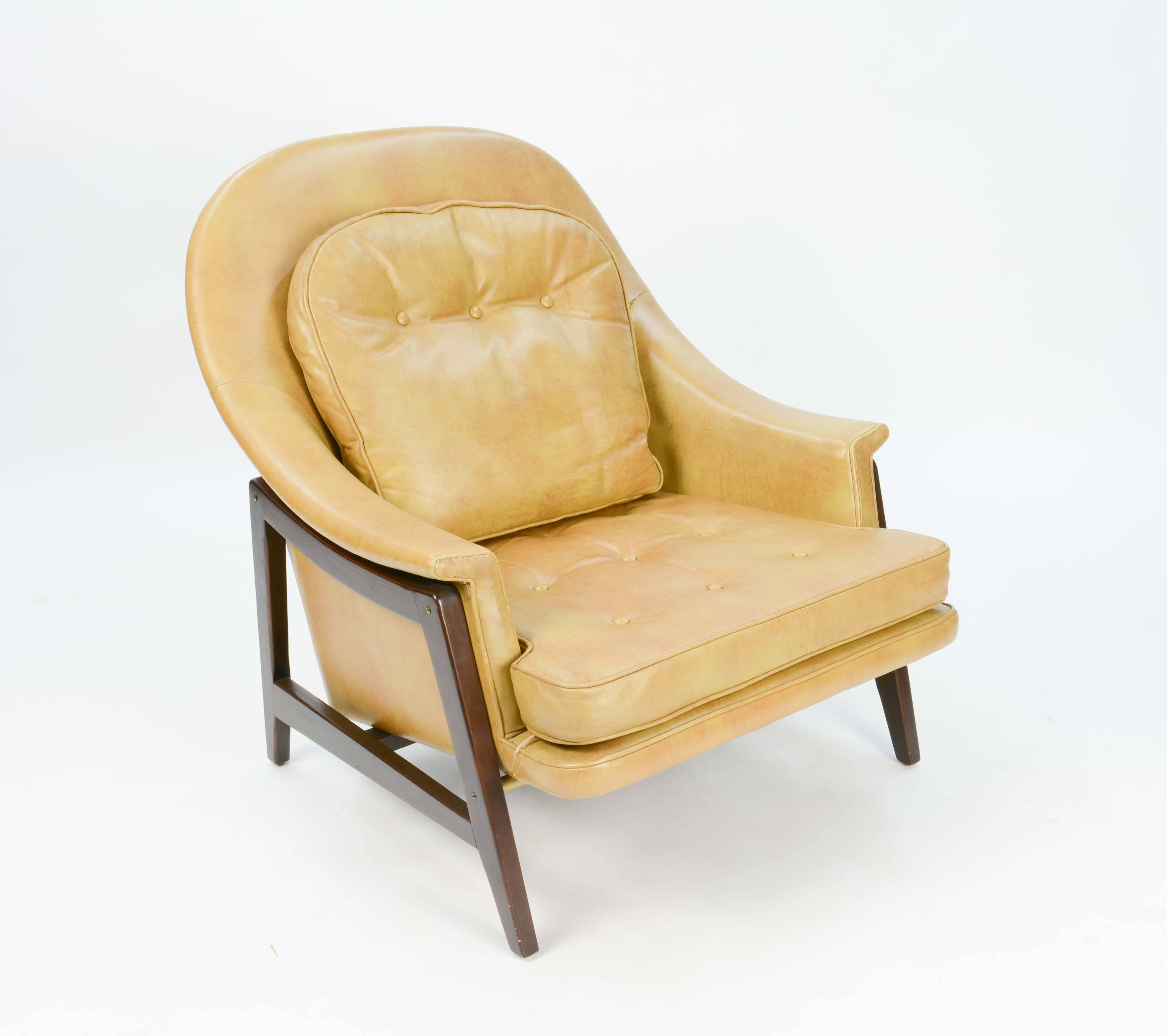 Mid-20th Century Edward Wormley's Signature Janus Group Club Chair and Ottoman for Dunbar For Sale