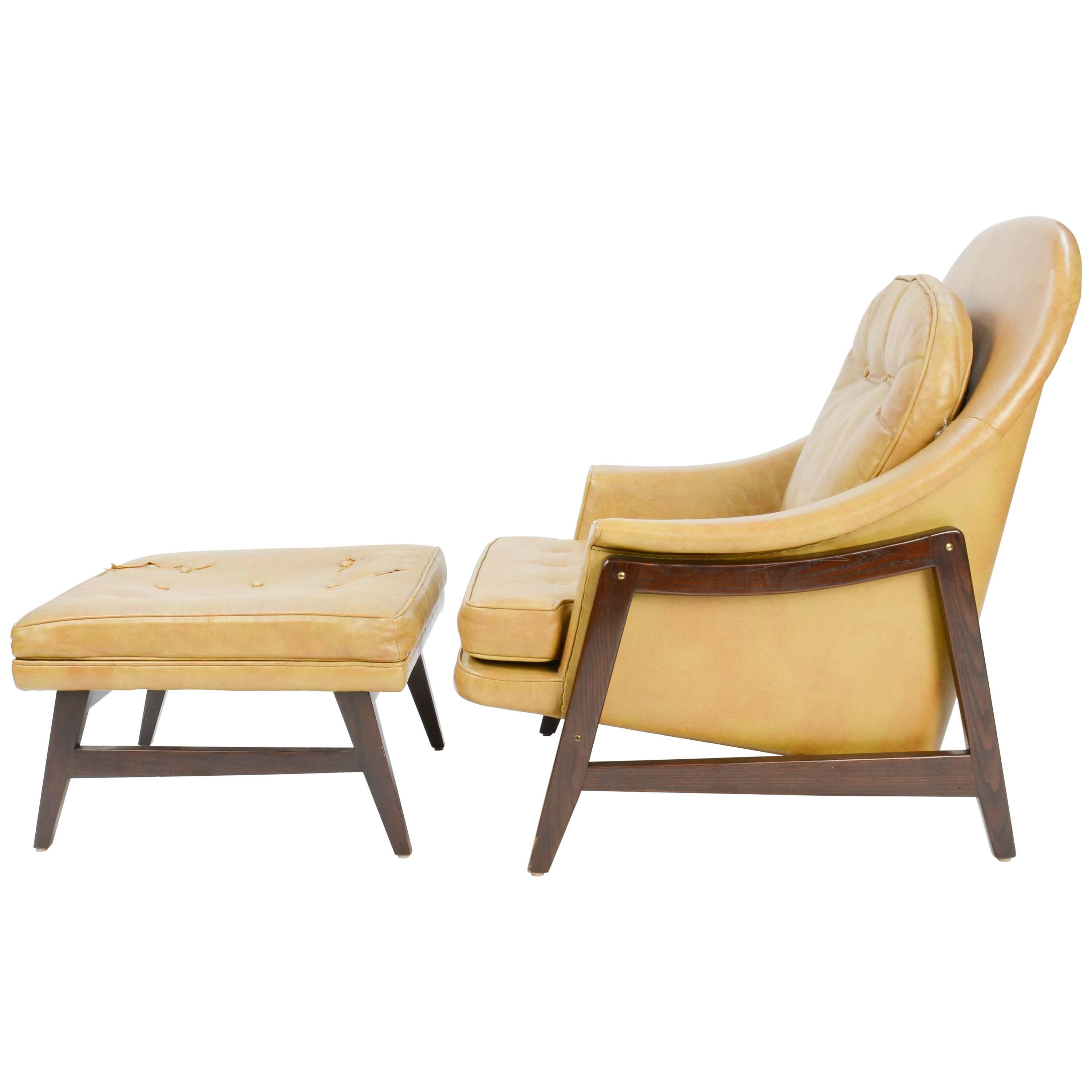 Edward Wormley's Signature Janus Group Club Chair and Ottoman for Dunbar For Sale