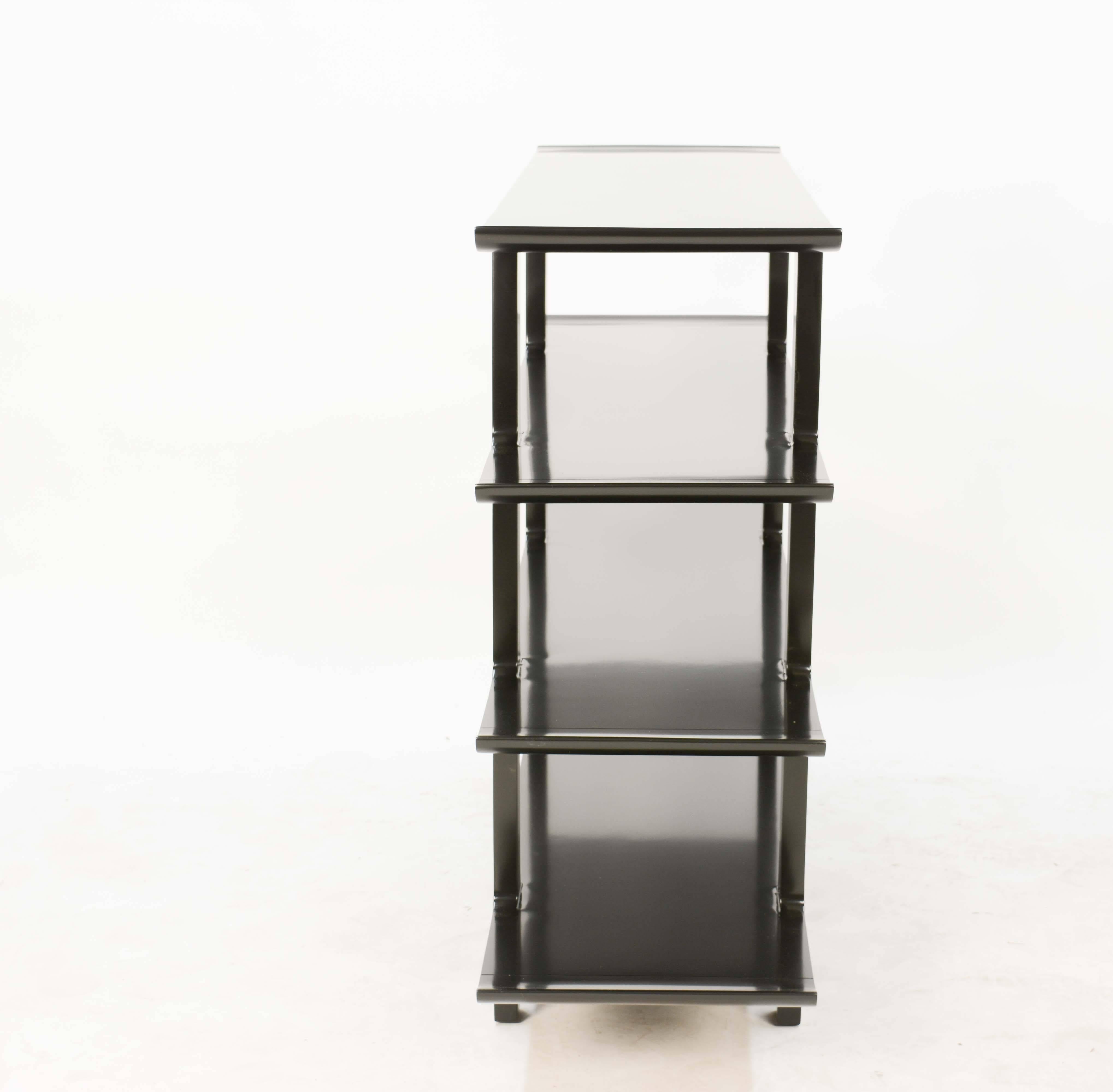 American Edward Wormley's Stunning Étagère Bookcase for Drexel in Ebonized Lacquer Finish