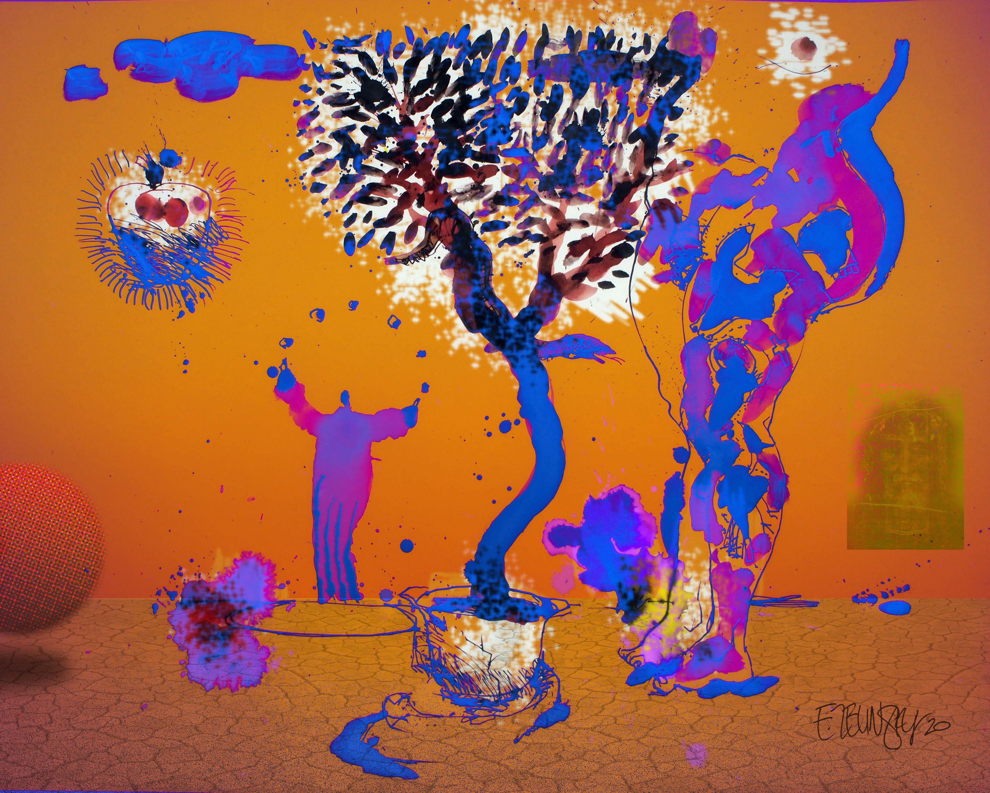 The tree of knowledge, Digital on Glass - Print by Edward Zelinsky