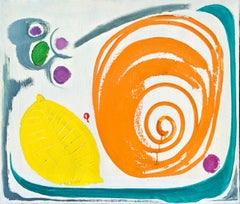 "Una naranja seduce a un limón mientras un racimo de uvas mira" Edward Zutrau, 1953