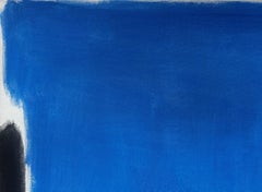 "Kamakura" Edward Zutrau, Color Fields, noir et bleu, Mid-Century Work