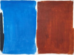 "Kamakura" Edward Zutrau, Color Field, Black and Blue, Mid-Century Work