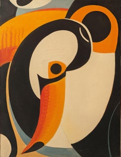 "Toucan" Edward Zutrau, 1949 Abstracted Bird by Abstract Expressionist Artist