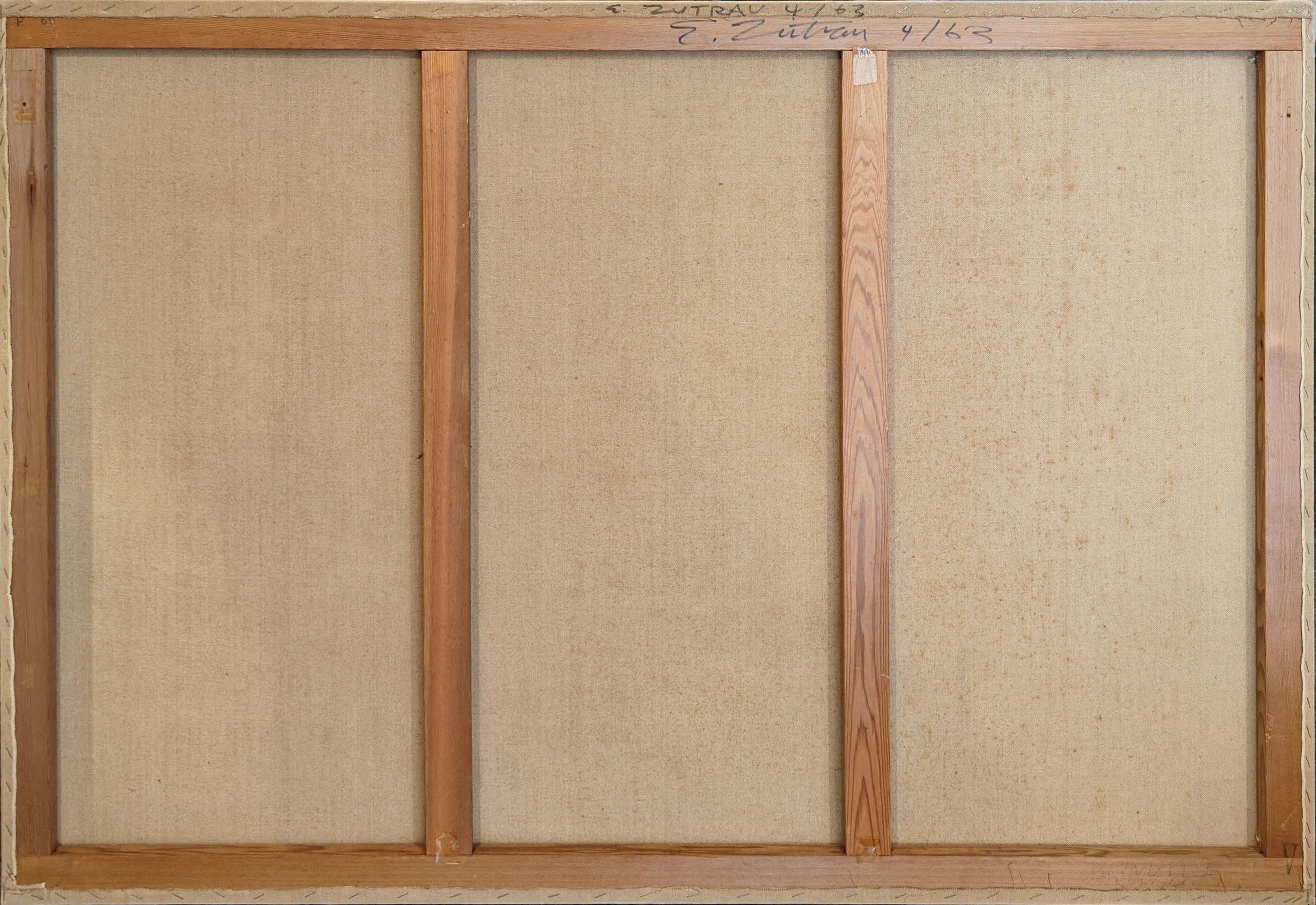 « Untiled » Edward Zutrau, 1963, peinture expressionniste abstraite aux couleurs intenses en vente 1