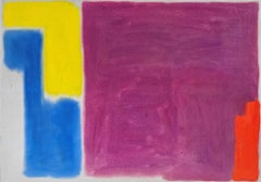"Untiled" Edward Zutrau, 1963 Pittura espressionista astratta dai colori intensi