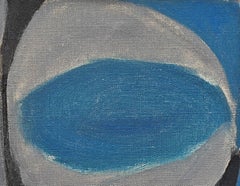 "Untitled" Edward Zutrau, Color Field, Orange, Gray and Blue Modernist Work