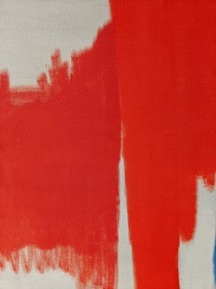 "Untitled" Edward Zutrau, Red, Blue and White, Color Field, Gestural Paintings