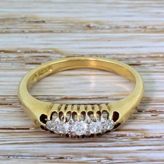 Edwardian 0.14 Carat Old Cut Diamond Five-Stone Ring