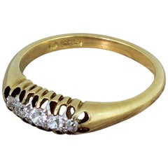 Edwardian 0.14 Carat Old Cut Diamond Five-Stone Ring