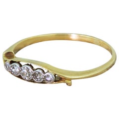 Edwardian 0.20 Carat Old Cut Diamond Five-Stone Ring
