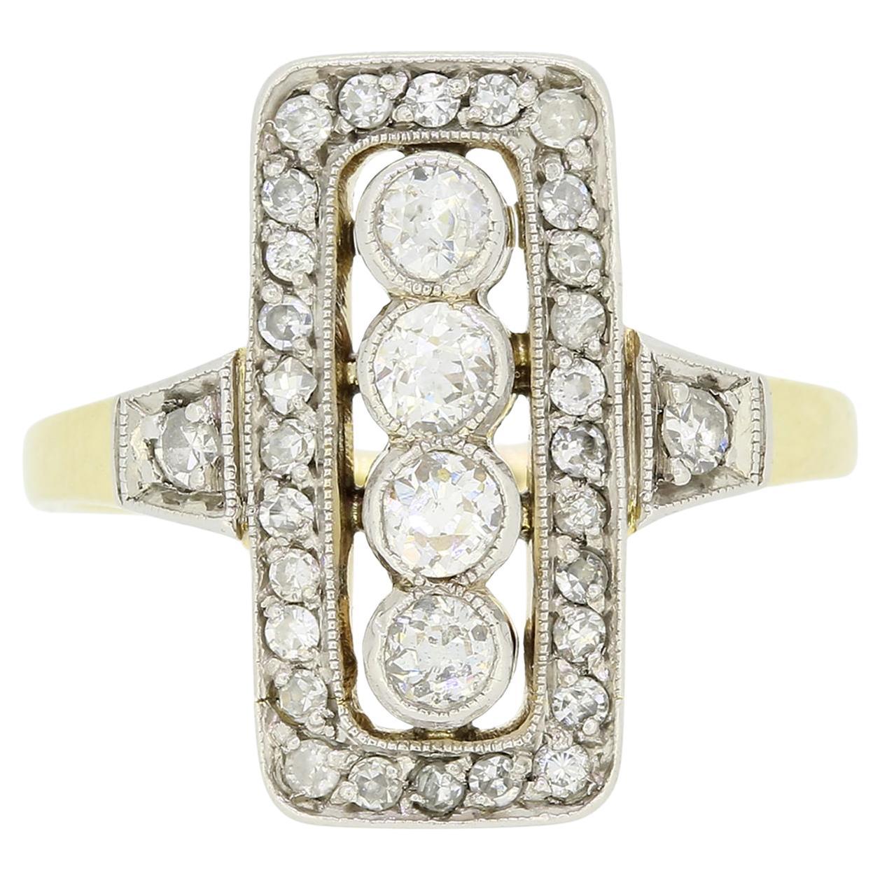 Edwardian 0.25 Carat Diamond Tablet Ring